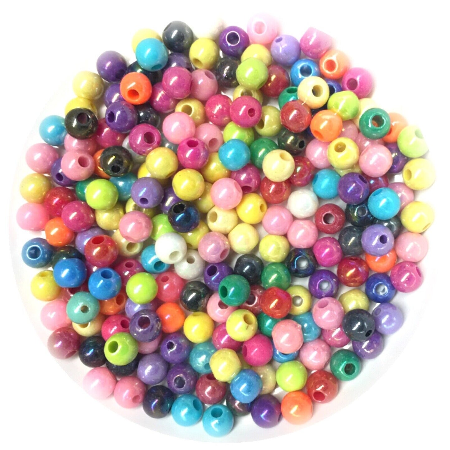 200x Mix Coloured 6mm Spacer Beads - Pick Your Style