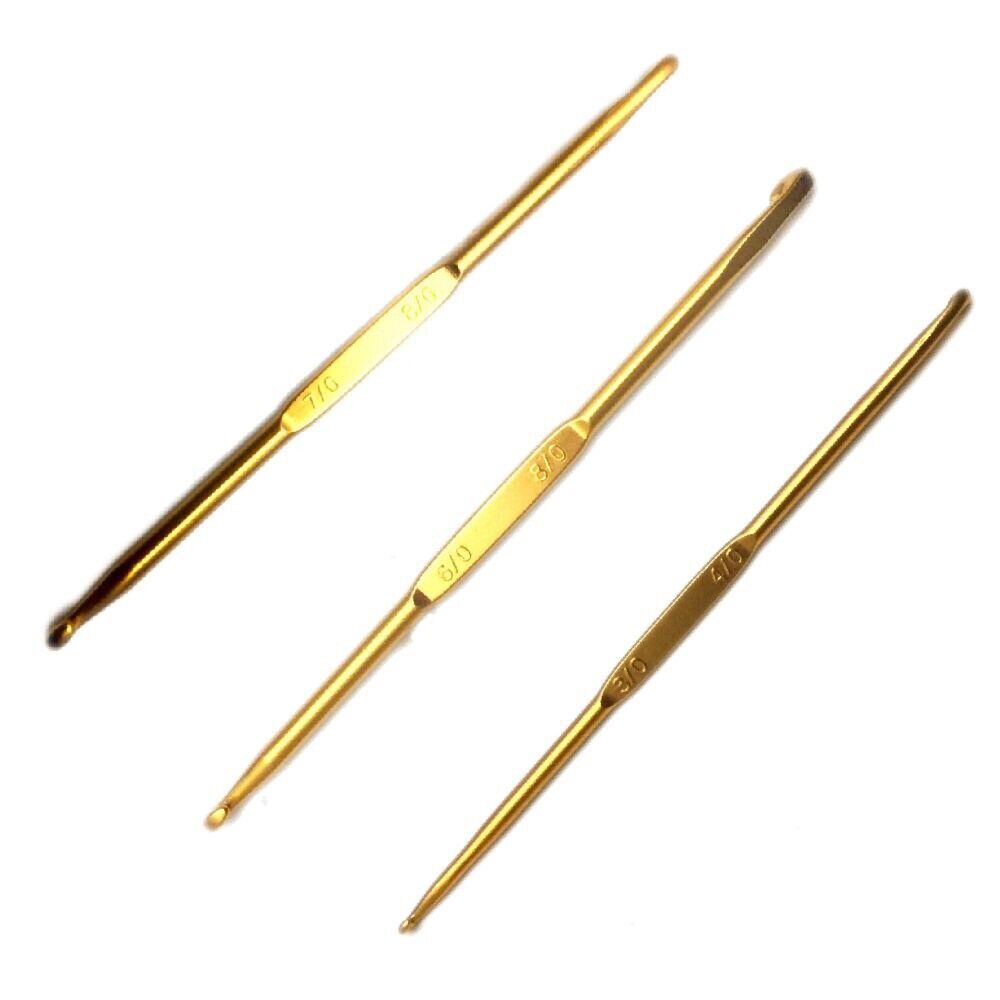 Double Sided Golden Crochet Hook - Choose Your Needle Size