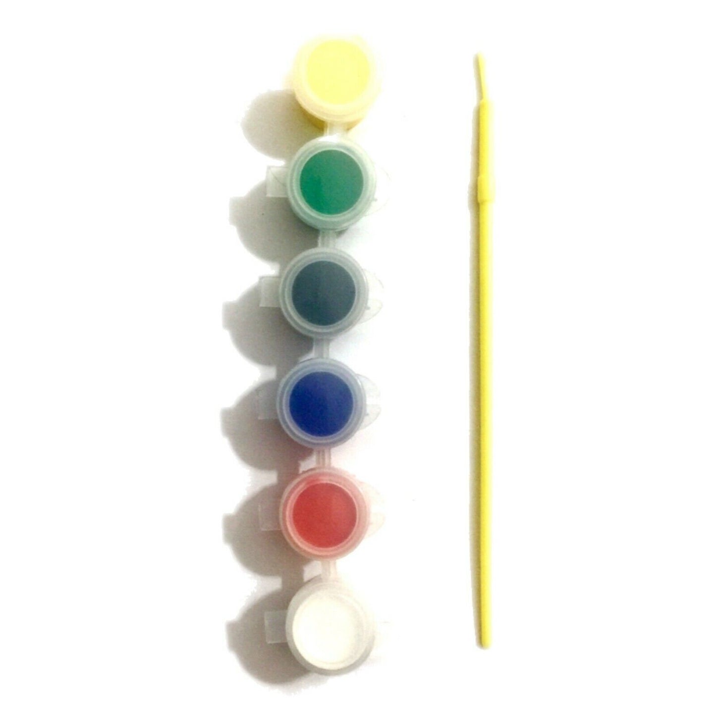 1x Set of 6 Fabric/Textile Mini Paint Pots with Brush - 3 Colour Sets to Choose