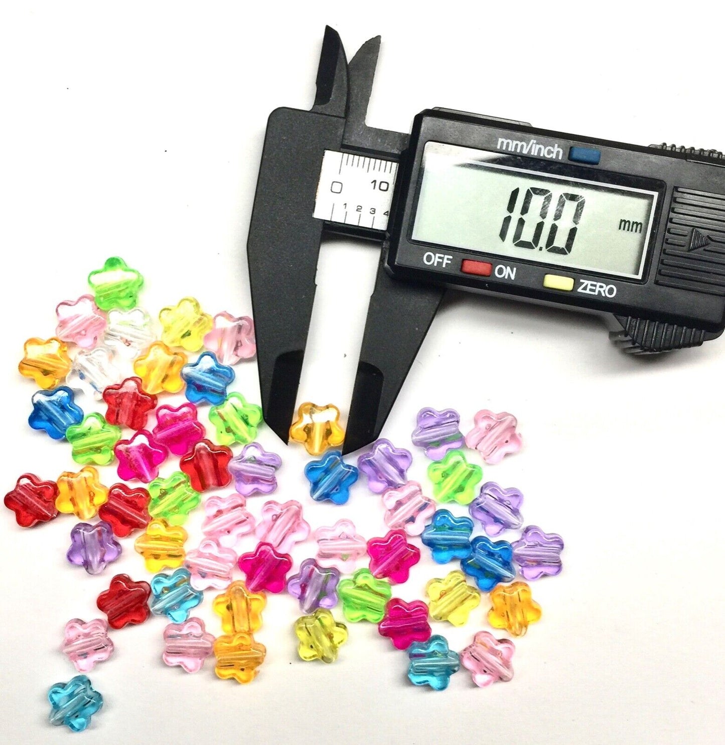100x Large Hole Crystal Acrylic Multicolour Beads - Choose your Shape