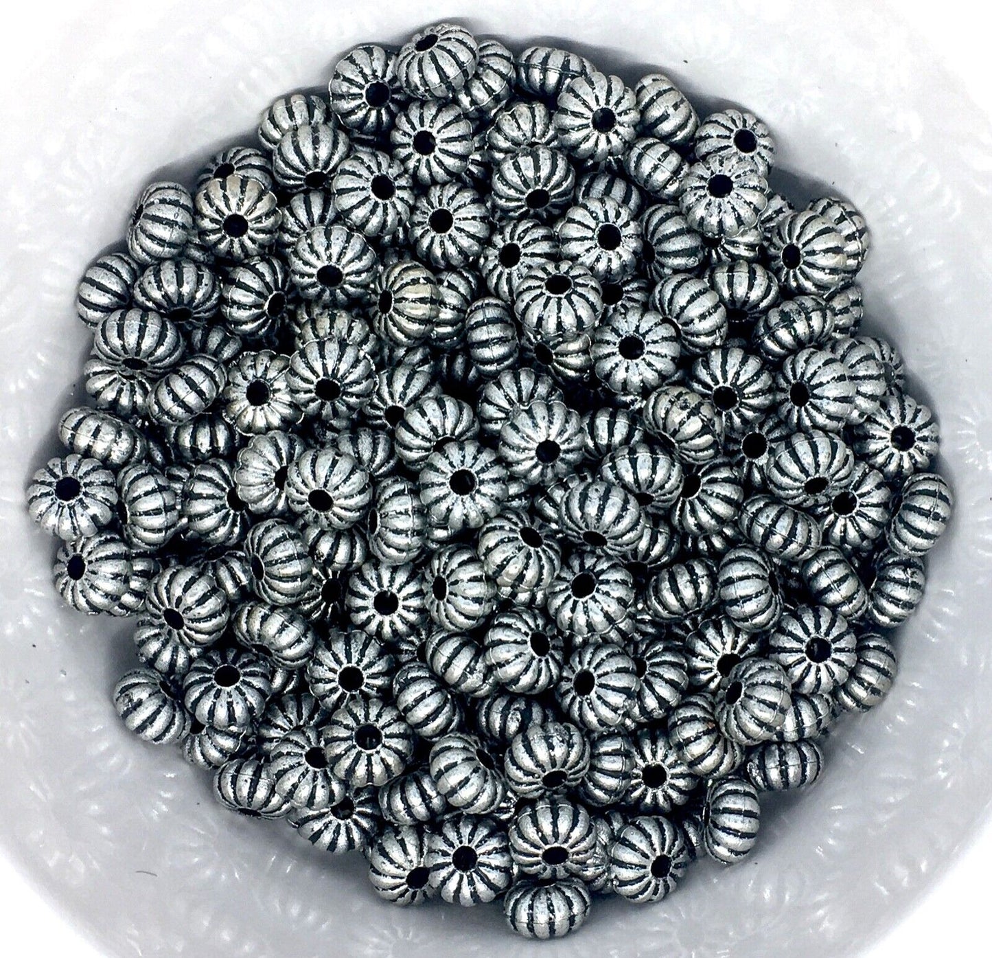 100x Antique Silver Gold Tibetan Style Acrylic Spacer Beads for Jewellery Making