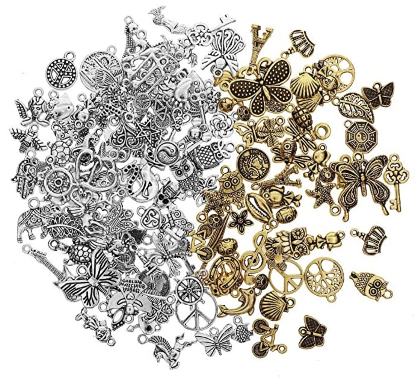 30x Mix Random Design Antique Tibetan Style Metal Charms & Pendants