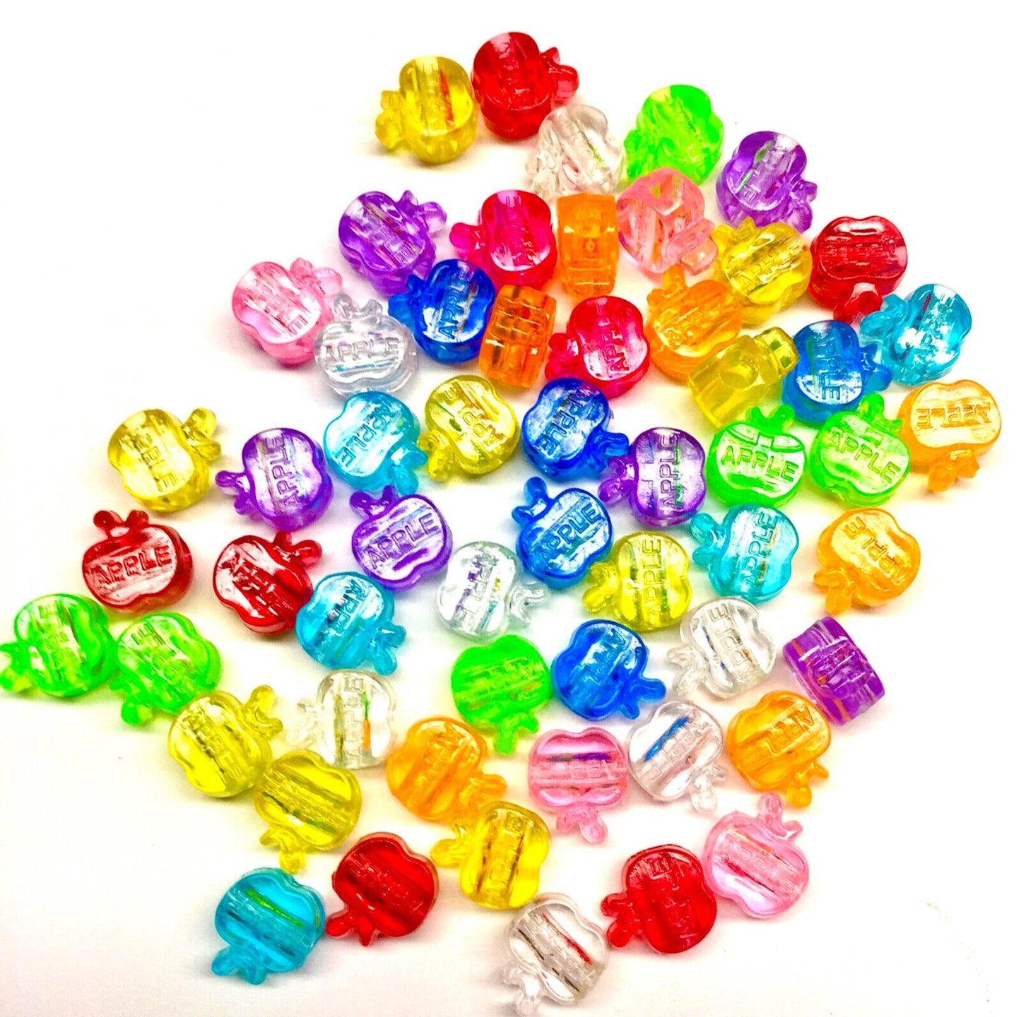 100x Large Hole Crystal Acrylic Multicolour Beads - Choose your Shape