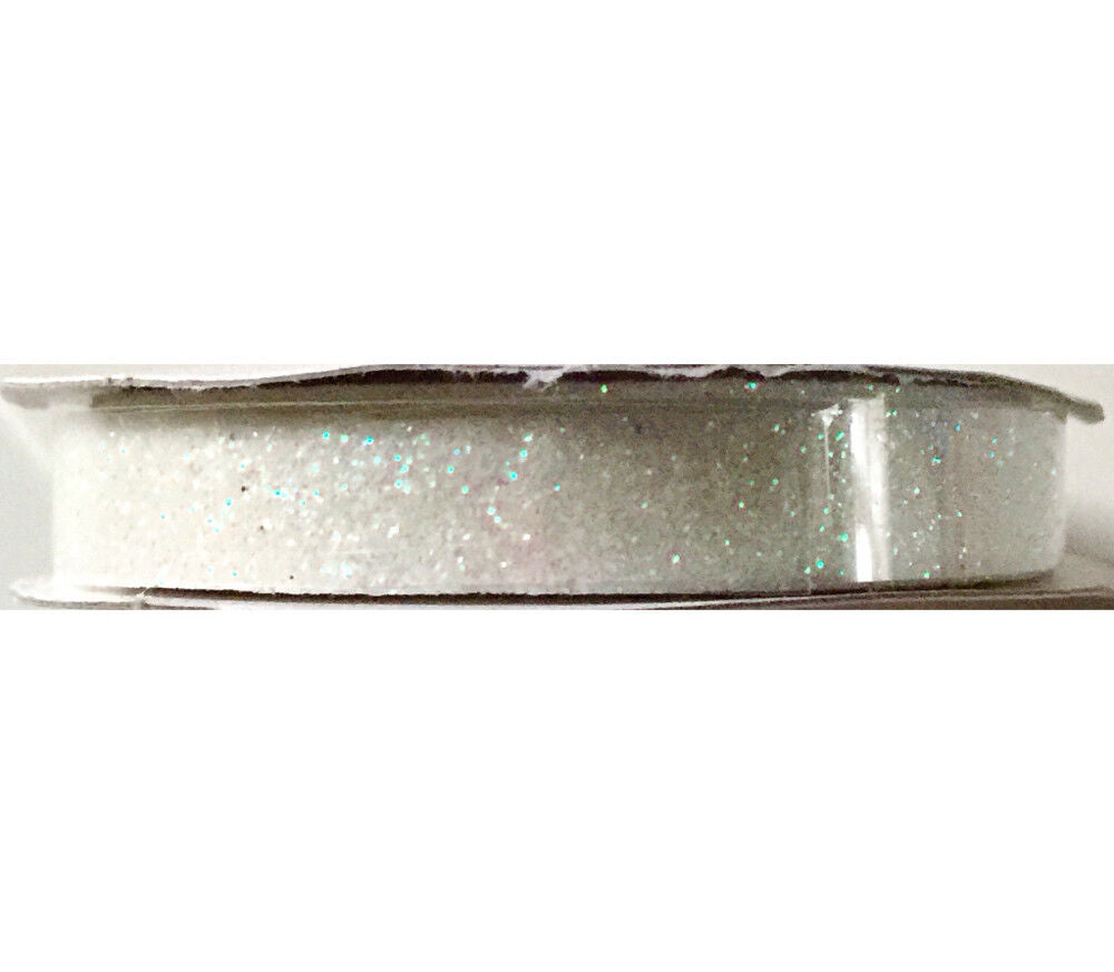 2x 10mm Glitter Craft Ribbon 3yds per roll - Pick Your Colour