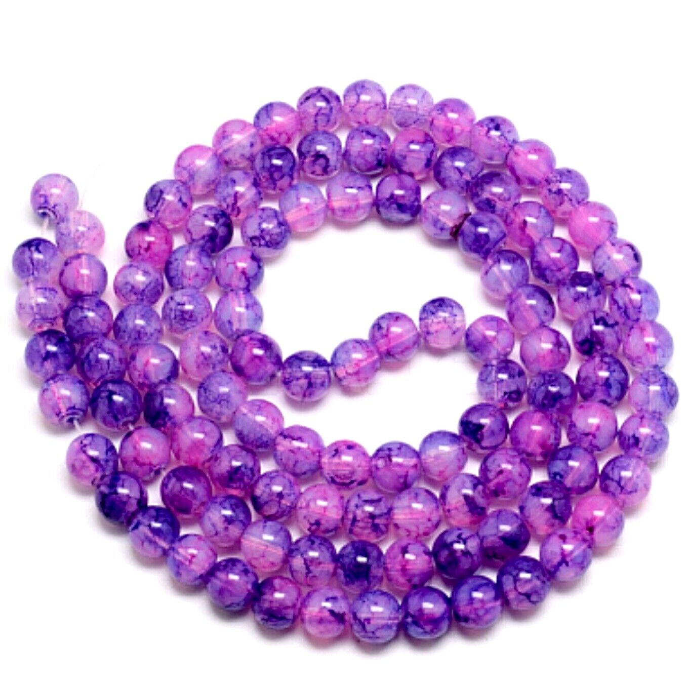 130 pcs 1x Strand Baking Painted 6mm Glass Beads for Jewellery Making Craft