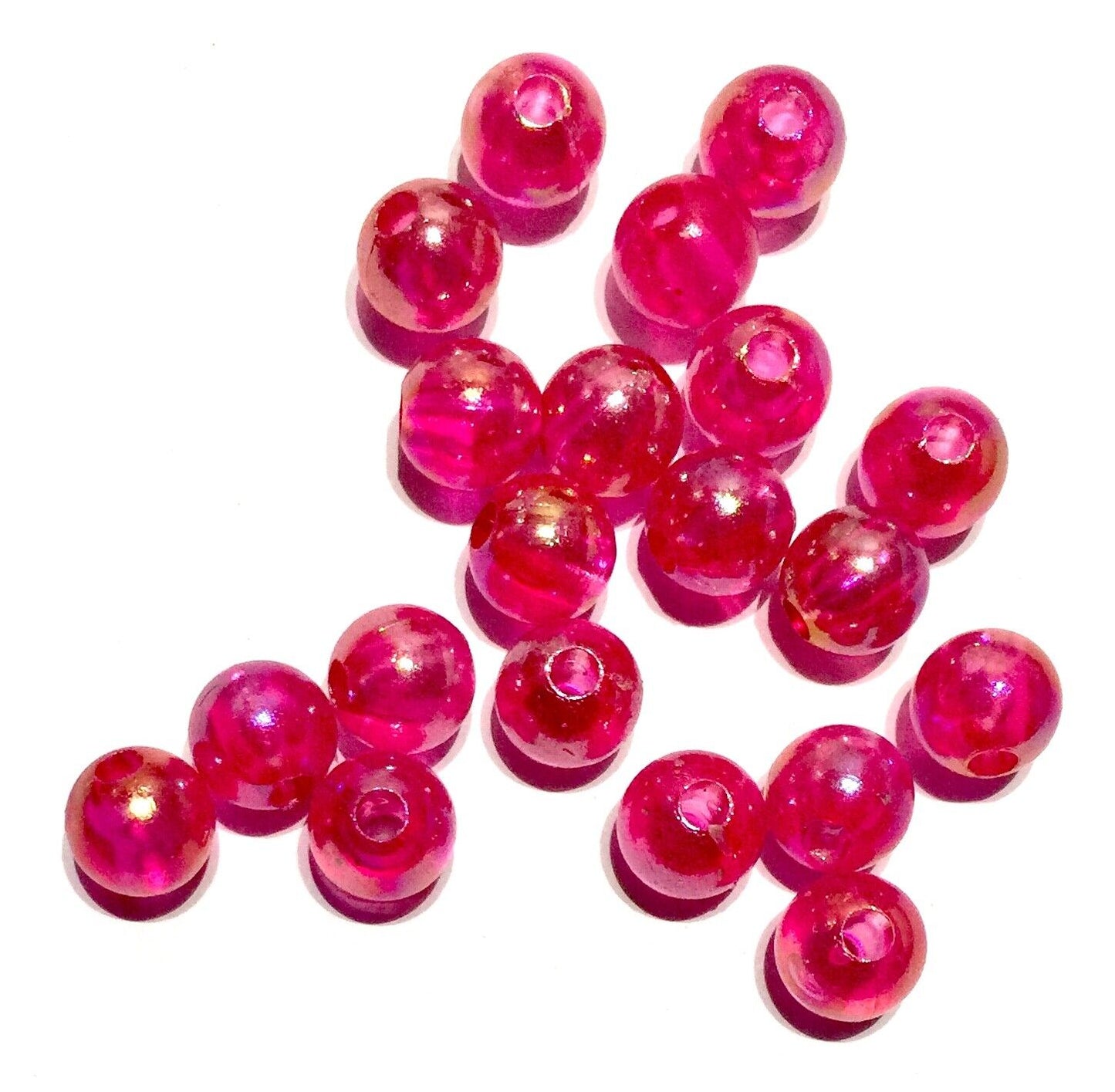 100x Acrylic 8mm Iridescent Coloured Beads - Choose Your Colour
