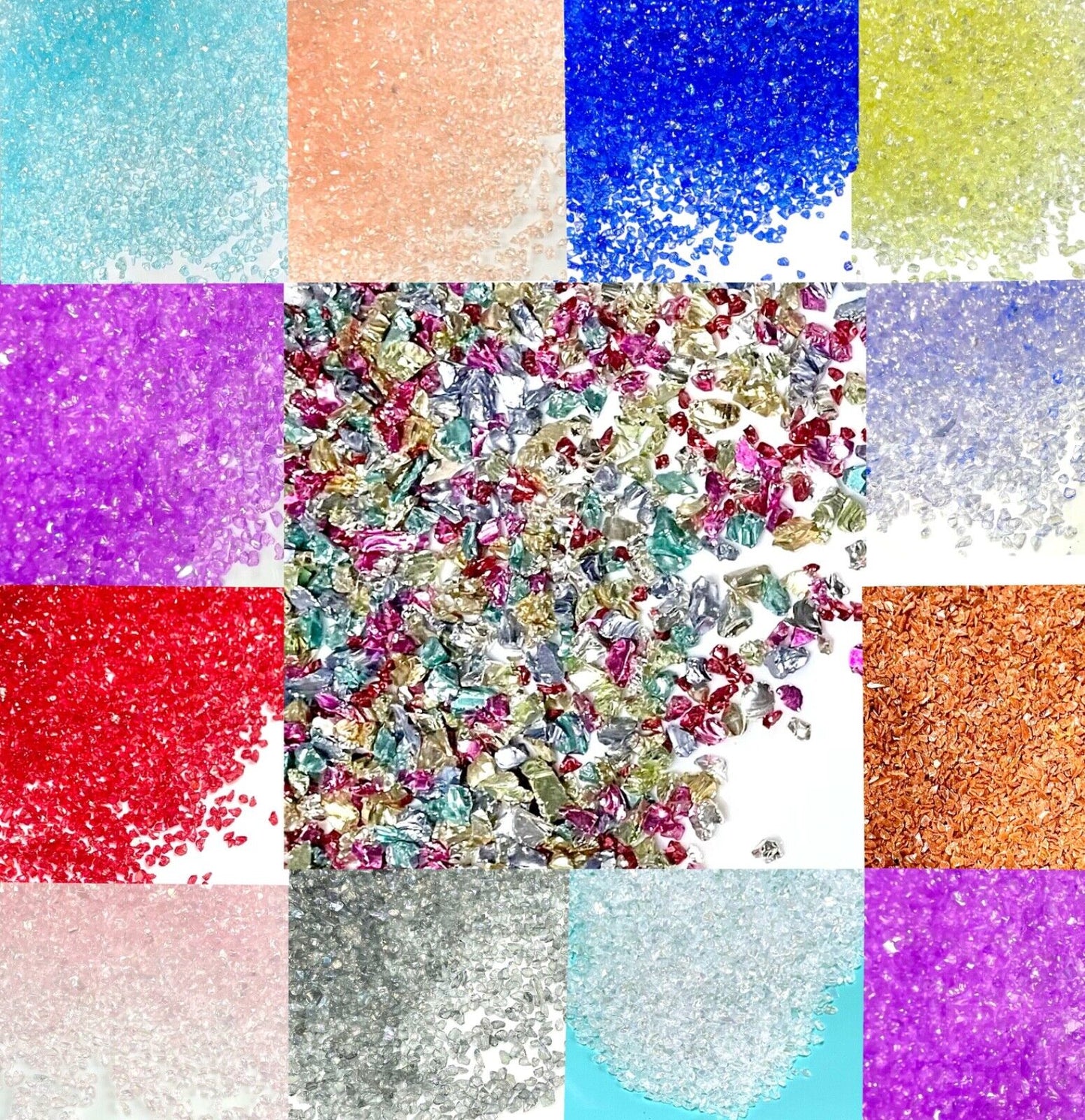 25g Crushed Electroplated Tiny Glass Rhinestone Chips for 3D Nail Art Decoration