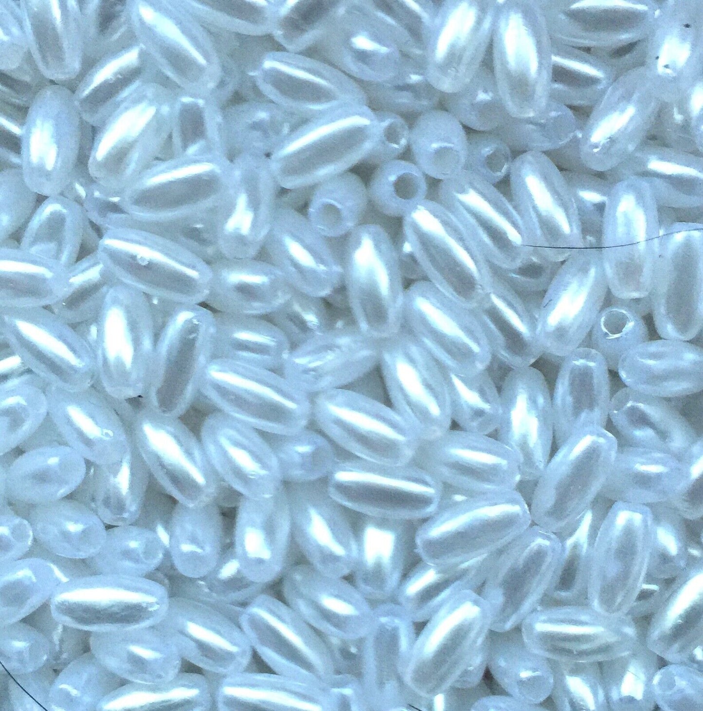 200pcs Rice Pearl 8mmx4mm Acrylic Beads for Jewellery and Sewing Craft