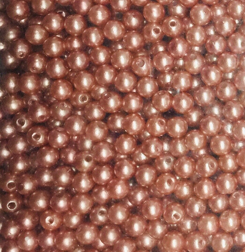 200x Acrylic 6mm Faux Pearl Beads - Choose Your Colour