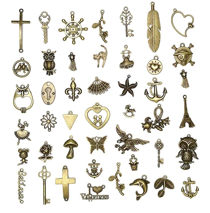 30x Mix Random Design Antique Tibetan Style Metal Charms & Pendants