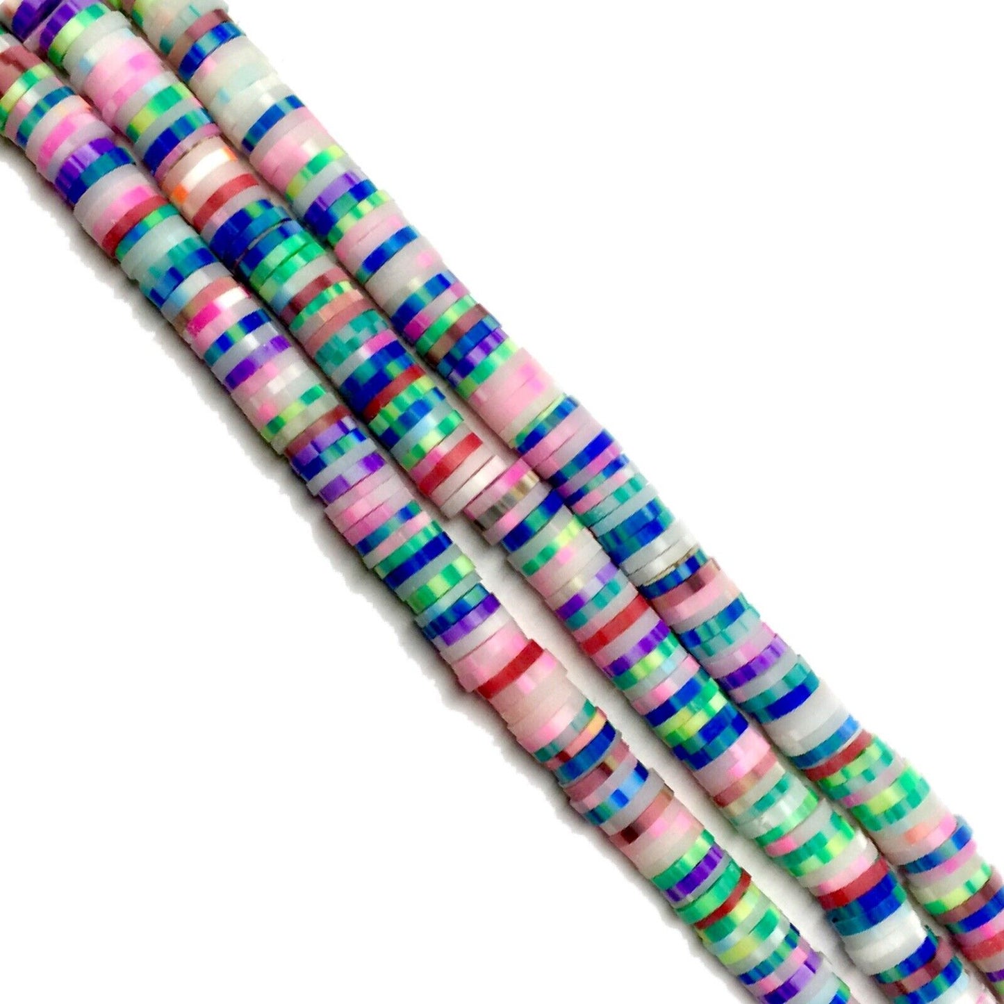 1x Strand Handmade Polymer Clay 6mm Flat Disc Beads (320-400pcs/strand)