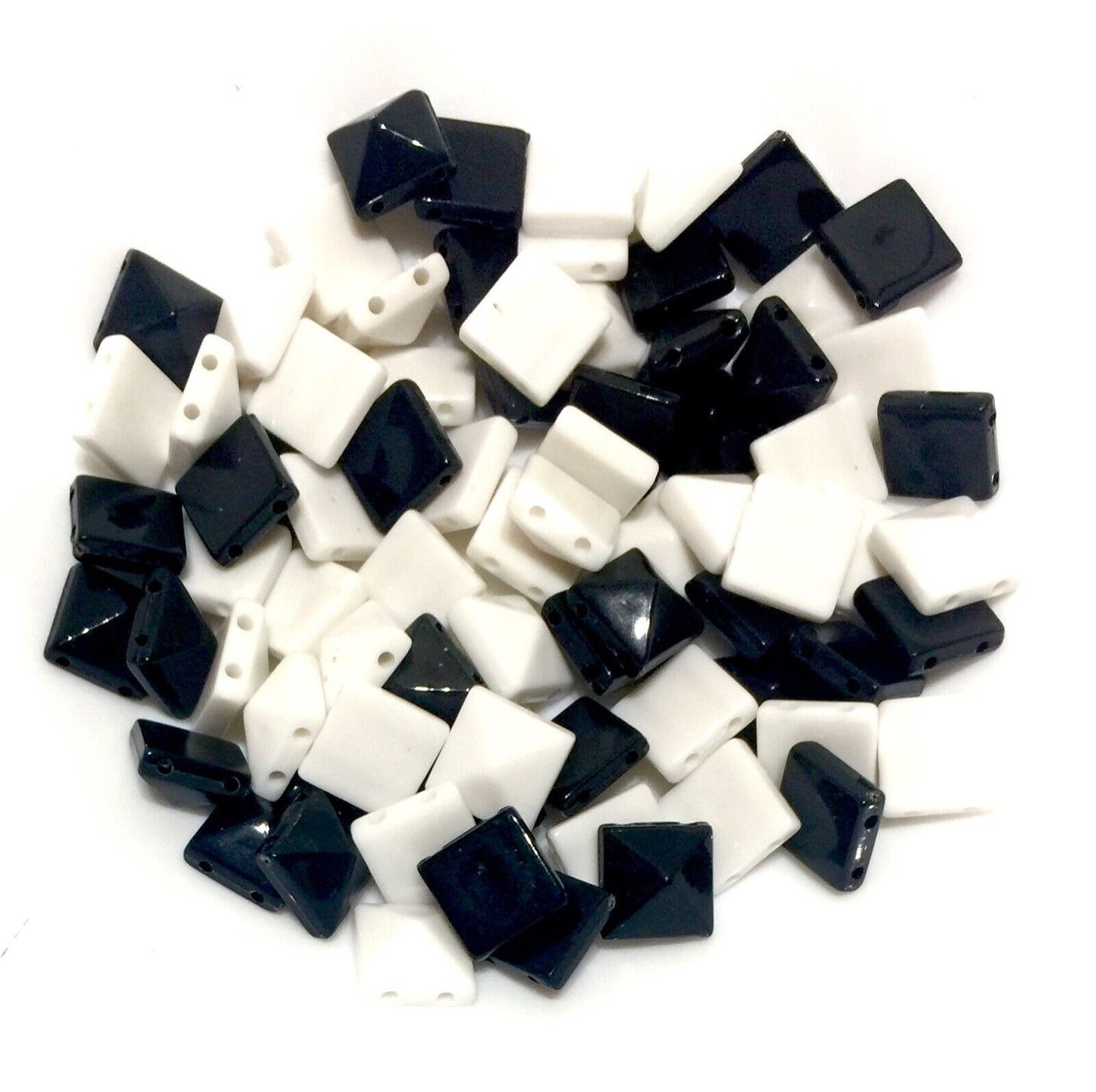 100x Pyramid 10x10mm 2 Hole Flat Back Acrylic Beads for Crafting -Pick Ur Colour