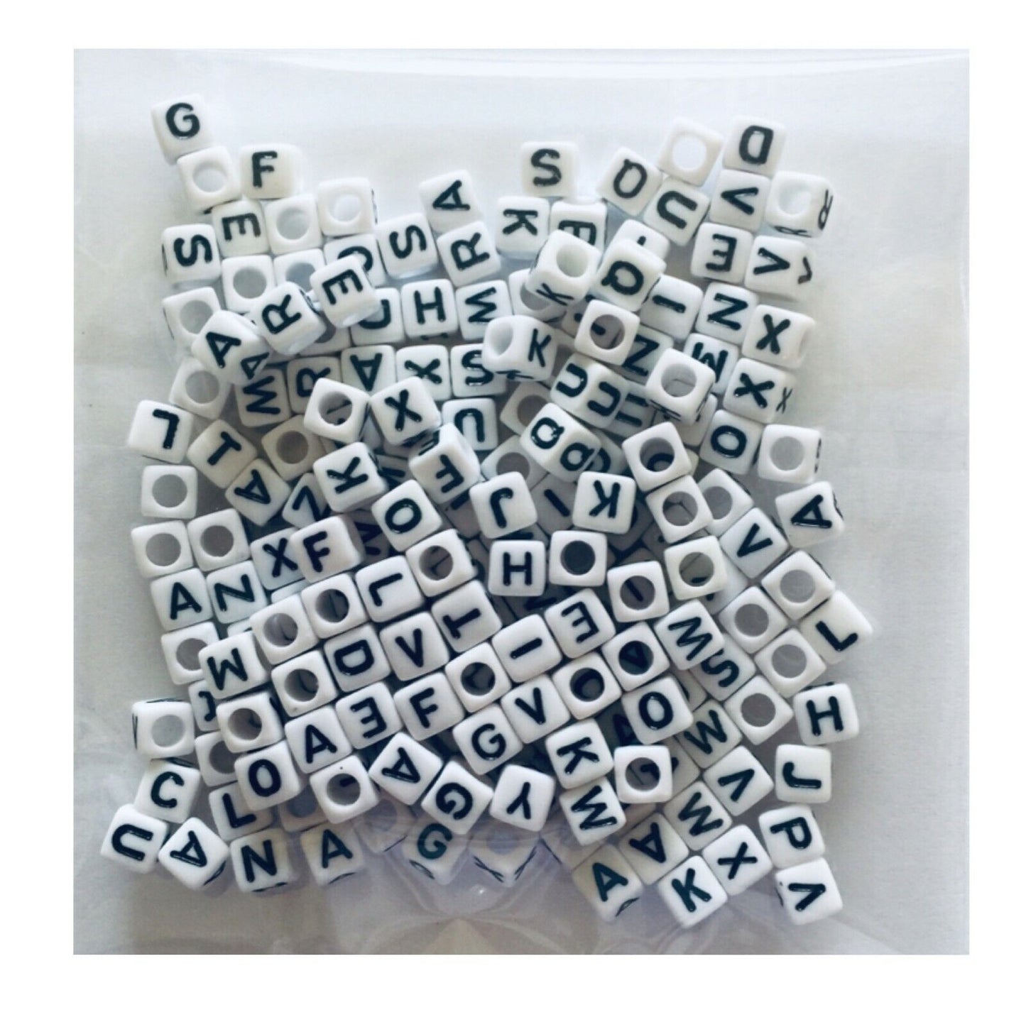 200x Cube Letter Acrylic Beads for Jewellery Making - Pick Your Colour