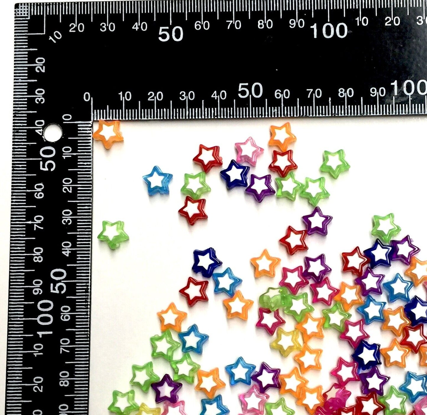 100x Mix Coloured Star Shaped Beads - Pick Your Style