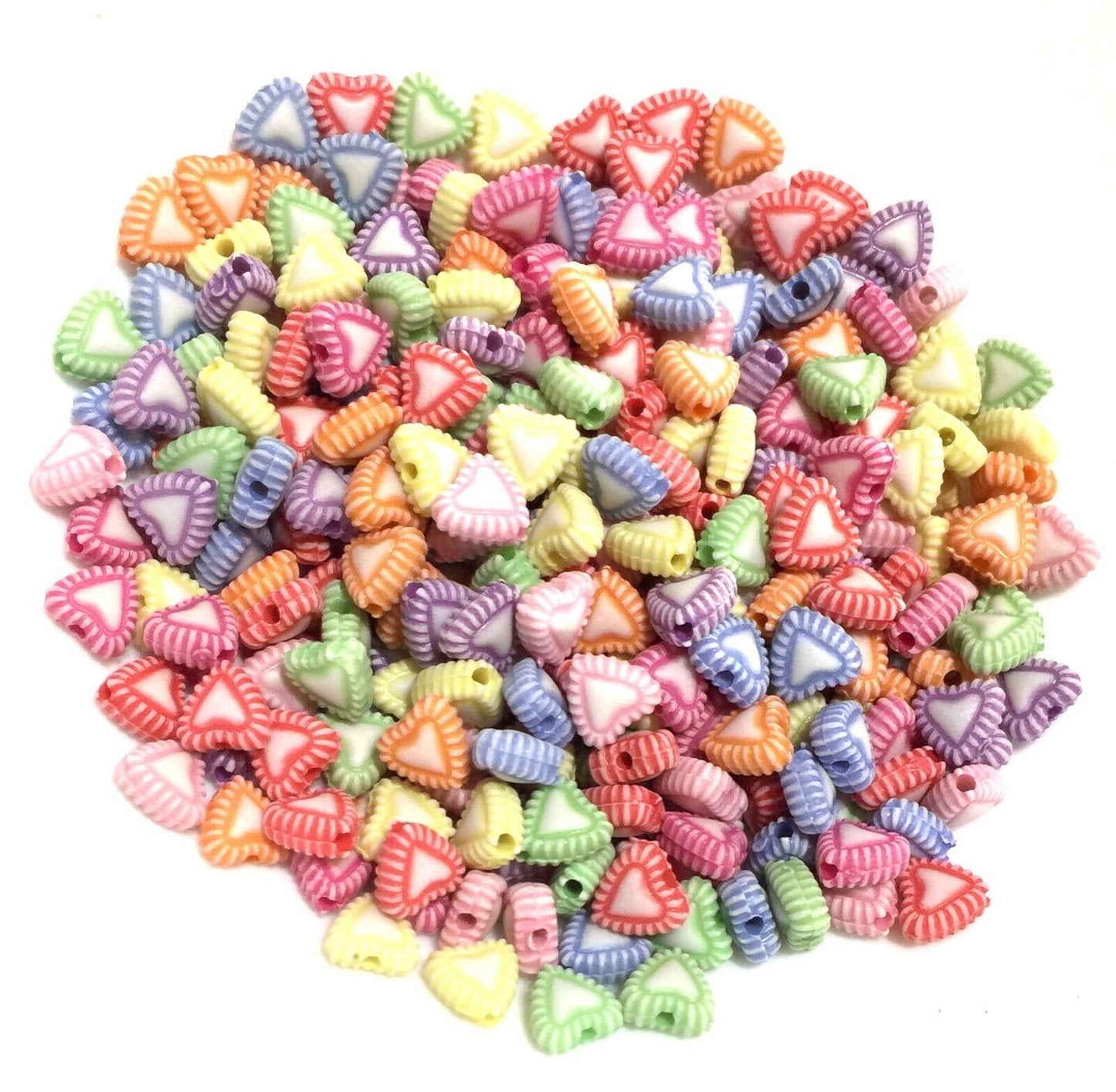 100x Heart Shape and Heart Design Acrylic Spacer Beads - Pick Your Style
