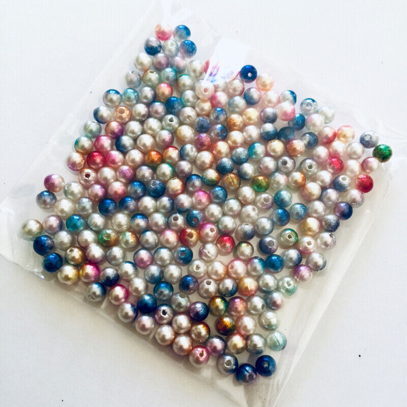 200x Acrylic 6mm Faux Pearl Beads - Choose Your Colour