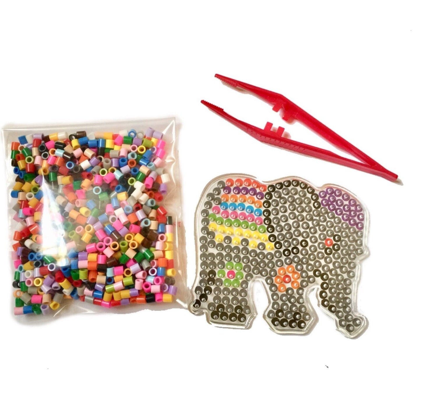 1x Set Mix Design Perler Peg Boards + 500x Multi Colour 5mm Iron On Fuse Beads B