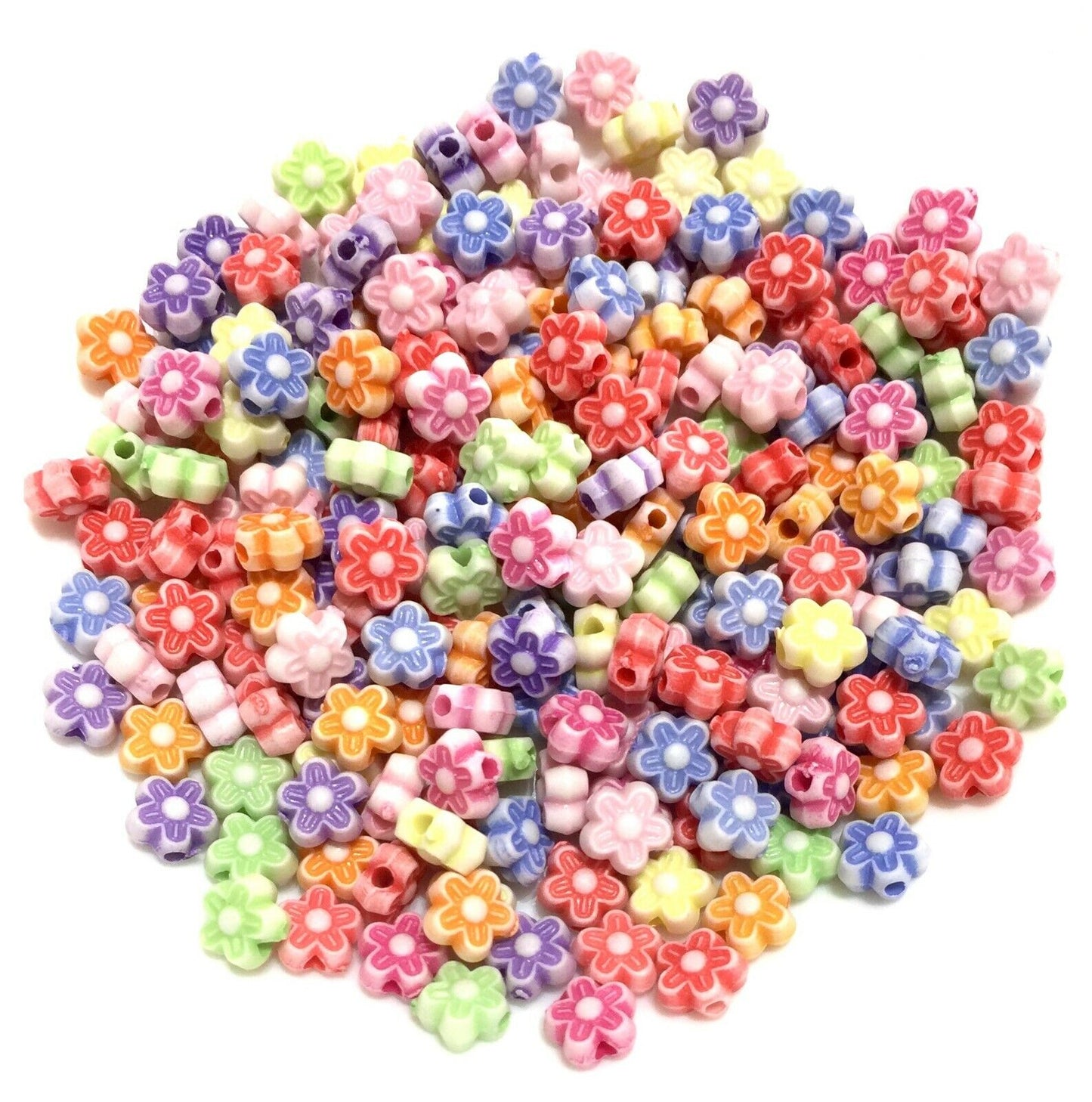 150x Flower Acrylic Beads - Pick Your Style