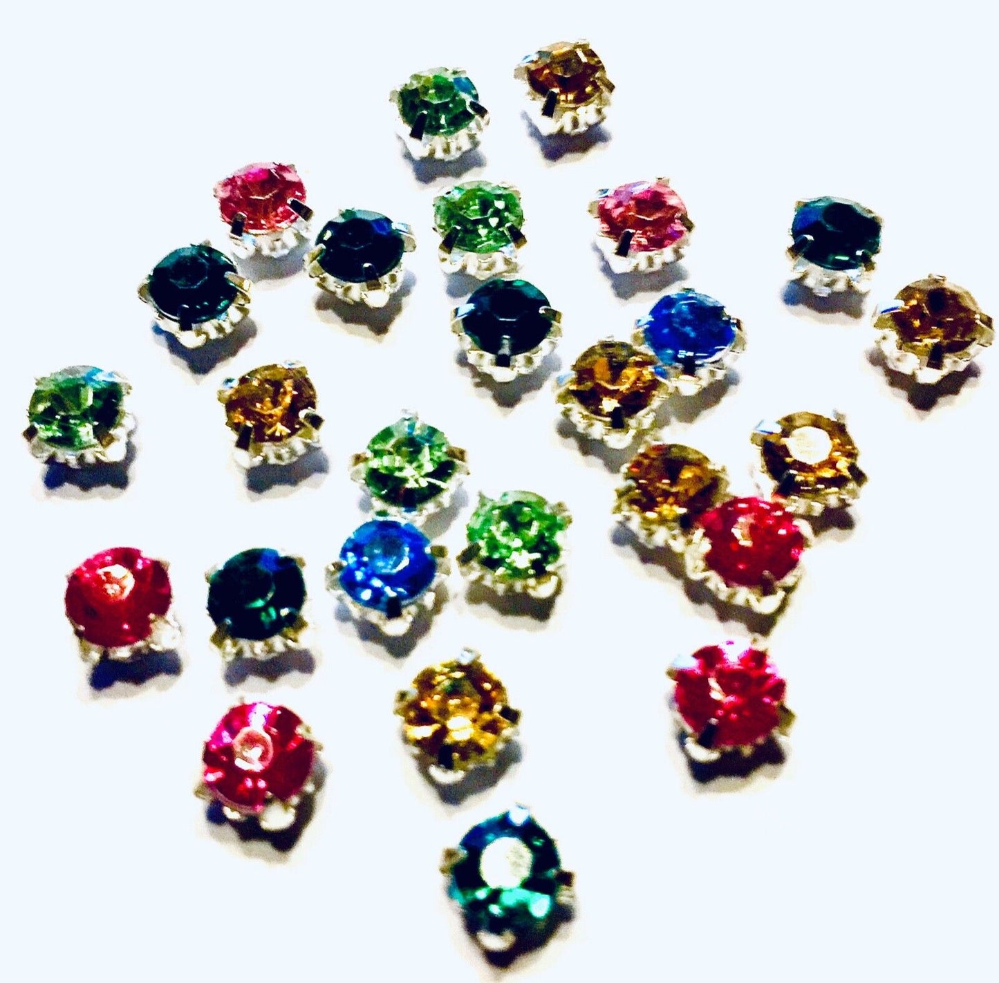 50x Rose Cup 5mm/6mm Montees Rhinestone Claw Sew On Spacer Loose Beads