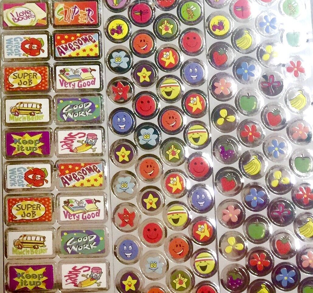 480x Assorted Mini Foil Stickers For Card Making and Paper Crafting