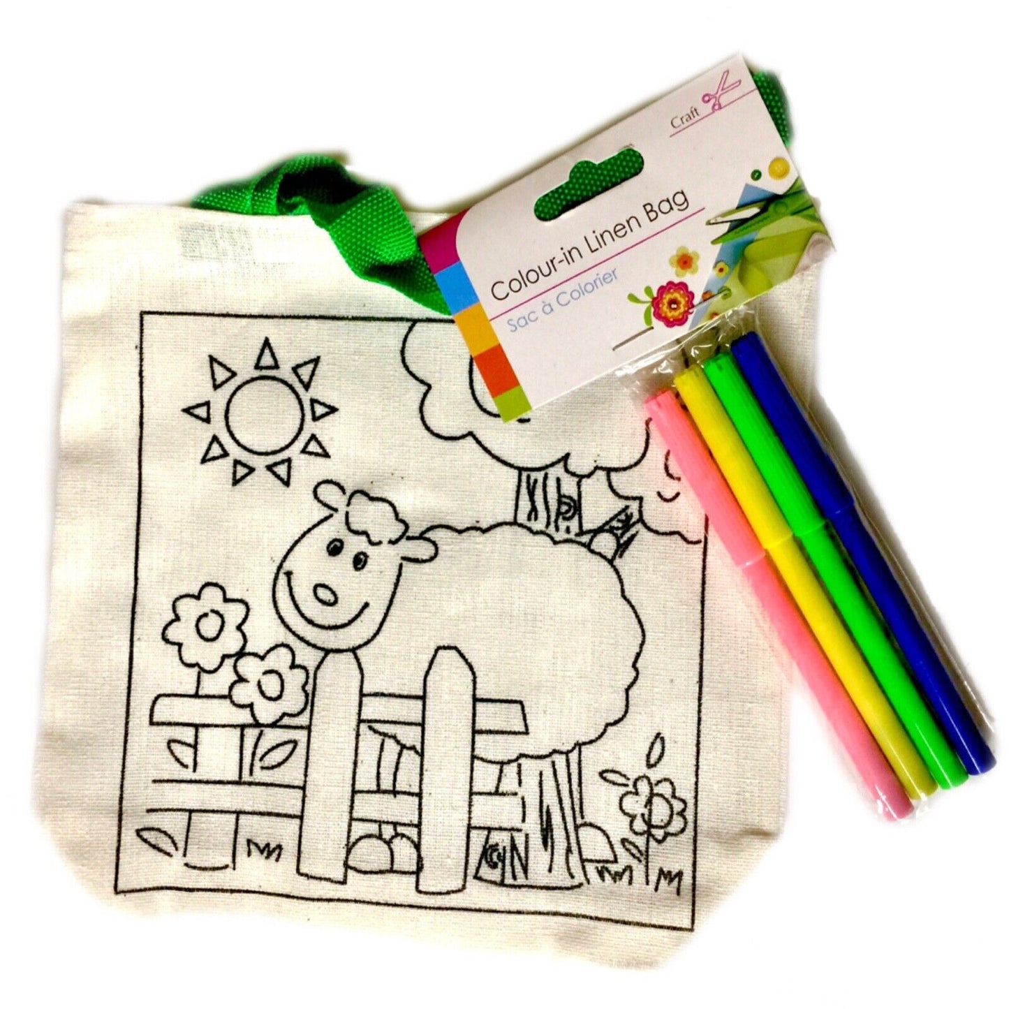 1x Colour Your Own Everyday Bag - Choose Unicorn, Dinosaur, Santa, Easter Bunny