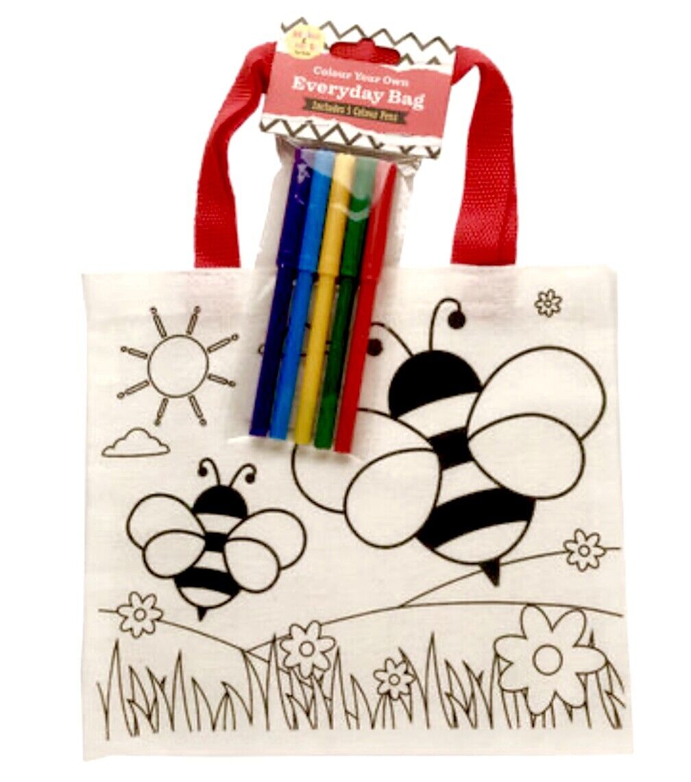 1x Colour Your Own Everyday Bag - Choose Unicorn, Dinosaur, Santa, Easter Bunny