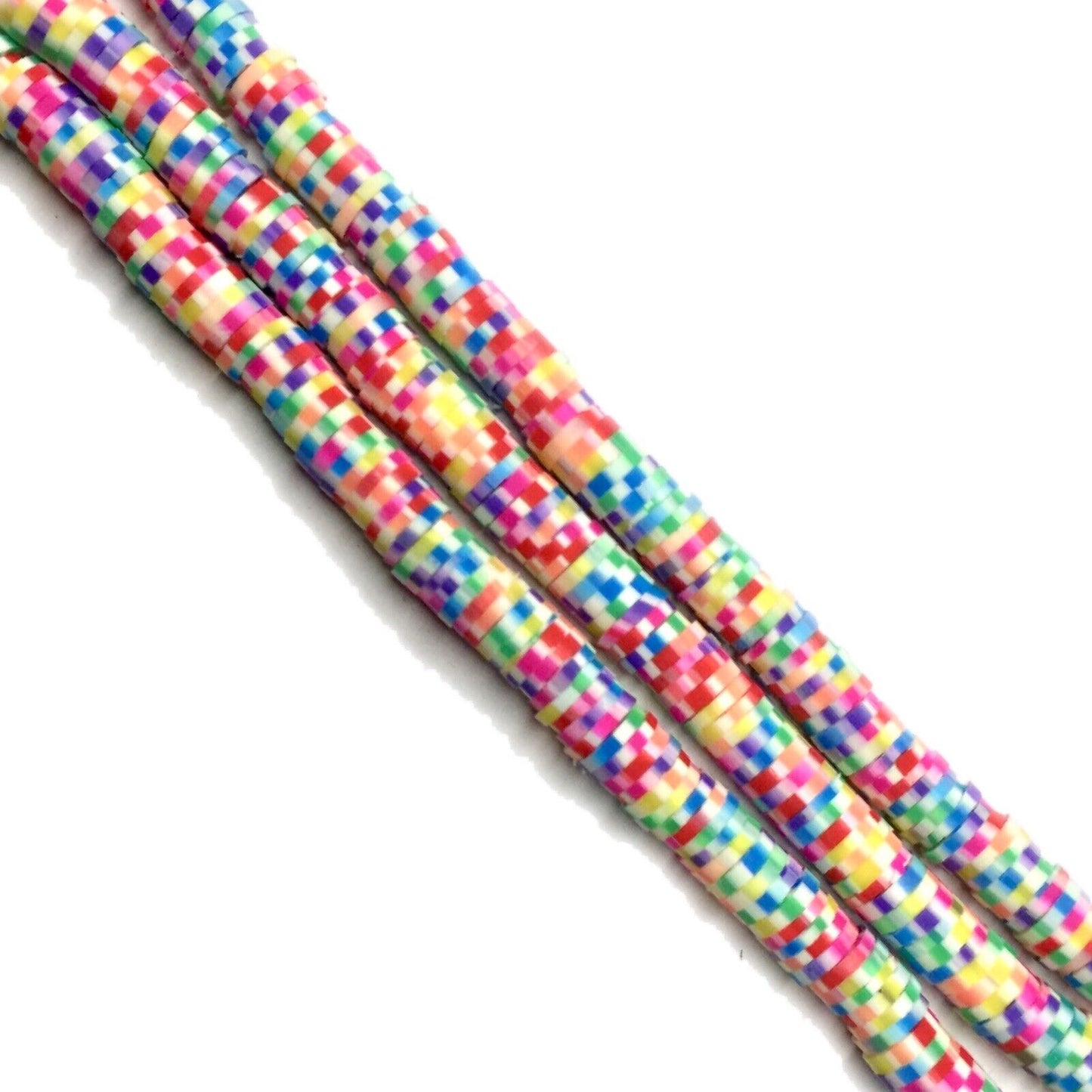 1x Strand Handmade Polymer Clay 6mm Flat Disc Beads (320-400pcs/strand)