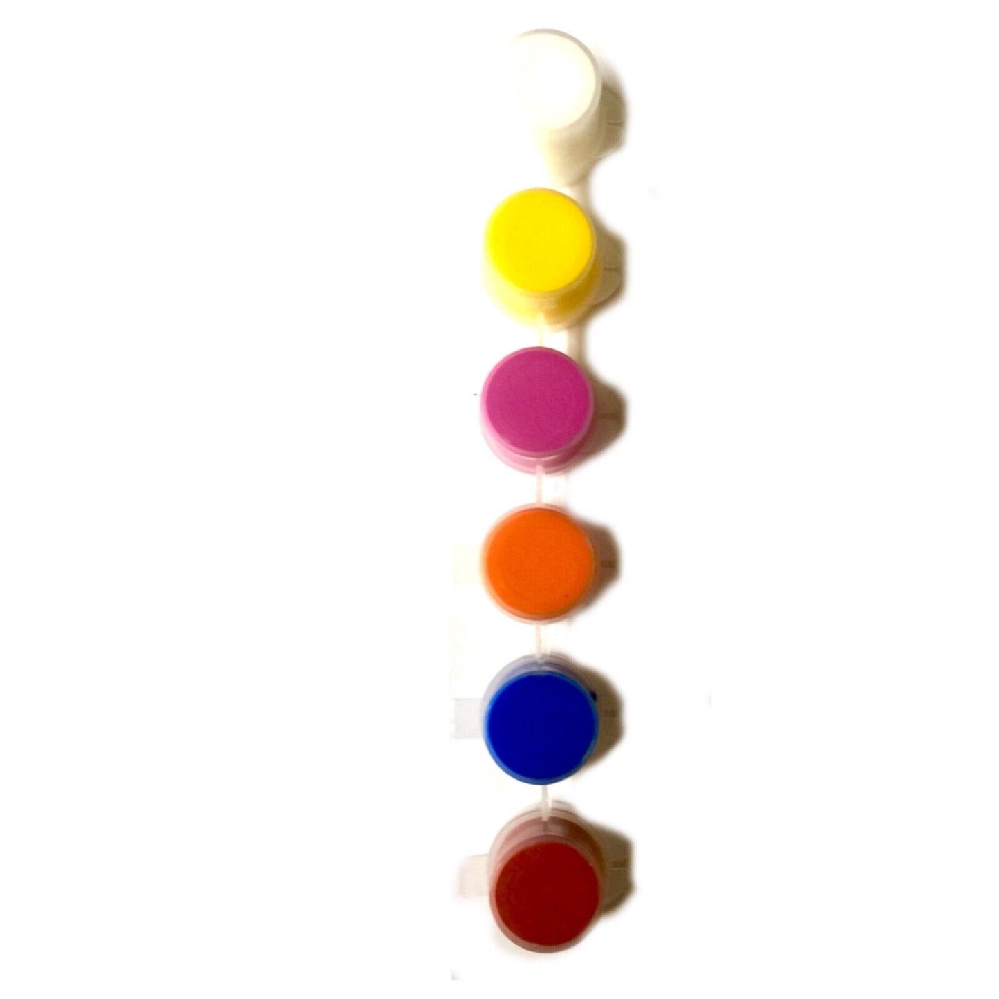 1x Set of 6 Mini Acrylic Paint Pots with Brush - 9 Colour Sets to Choose