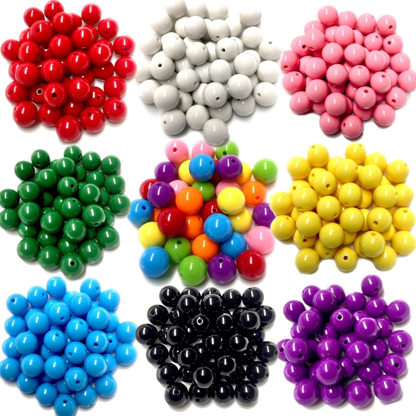12x Solid Chunky Large 16mm GumBall Candy Bubble Gum Acrylic Beads