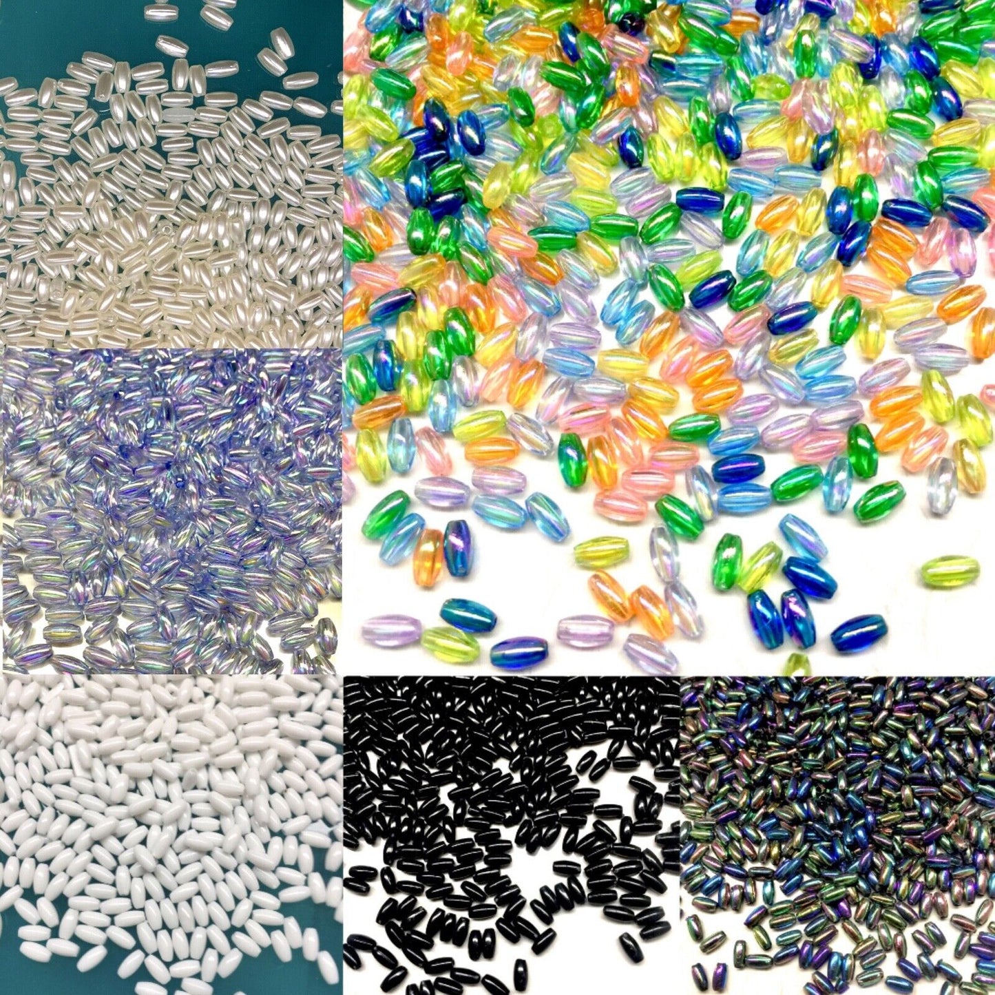 250 pcs Tiny Rice Pearl 6.0-6.5mmx3.0-3.5mm Beads for Jewellery and Sewing Craft