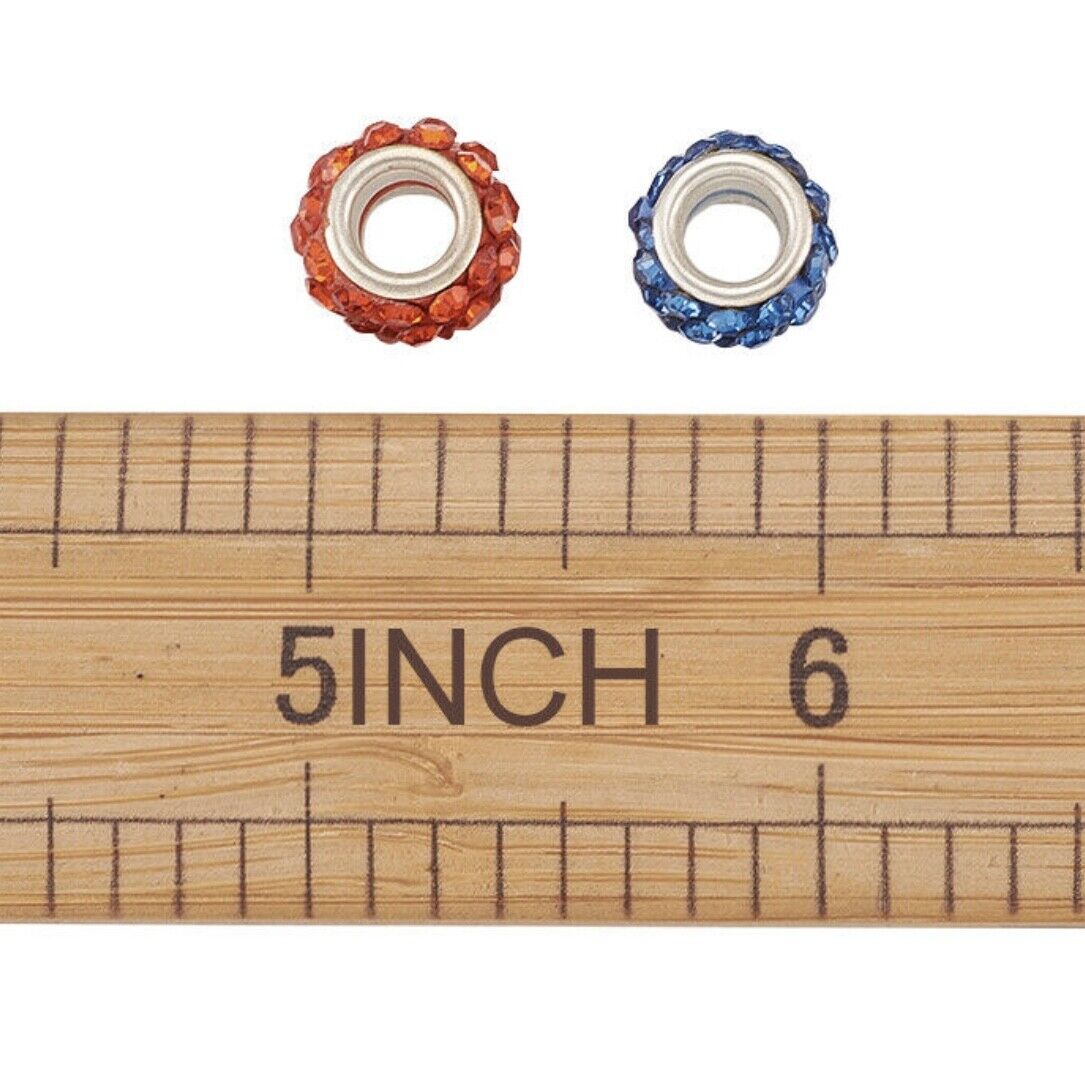10x Mix Style Acrylic & Resin, Polymer Clay or Glass European Large Hole Bead