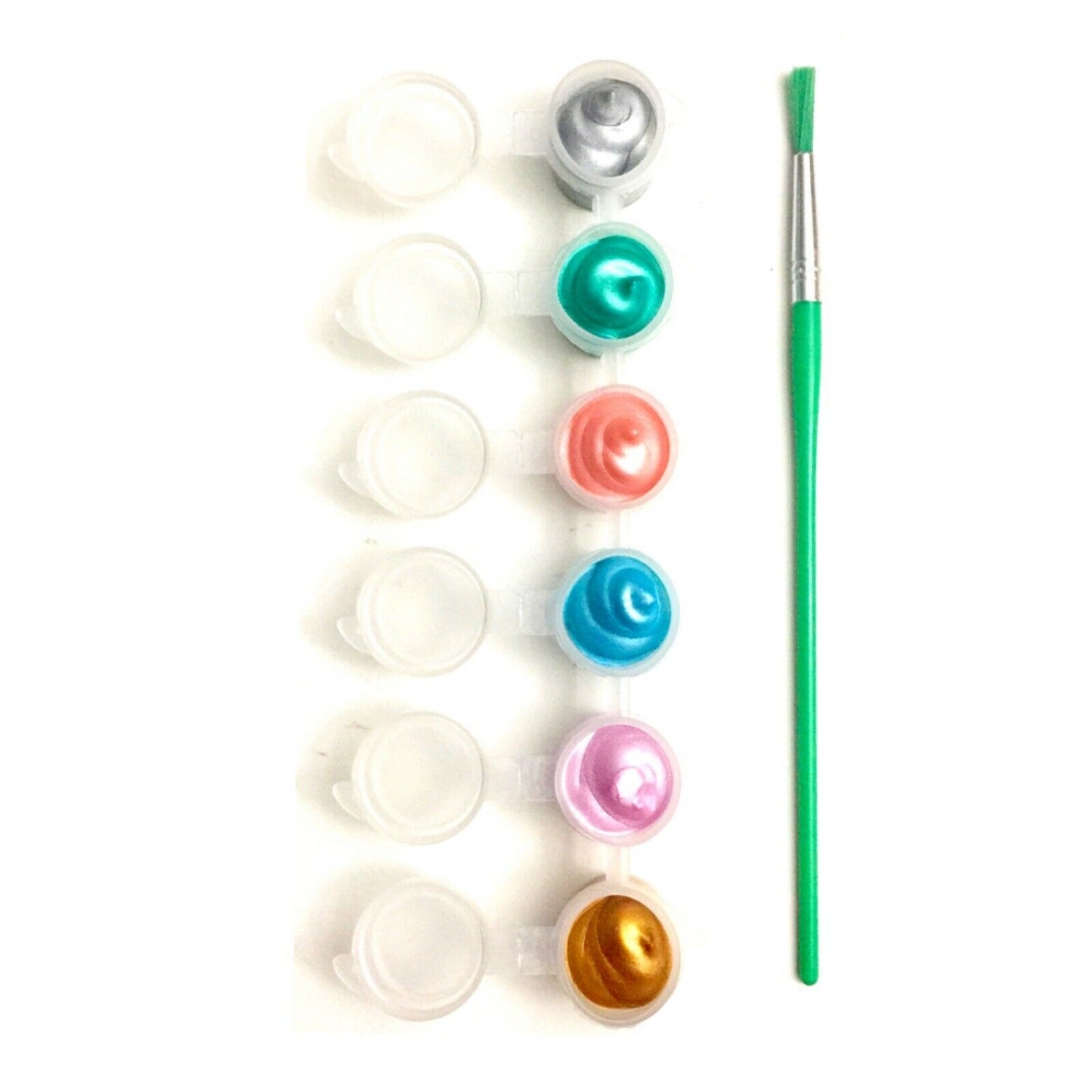 1x Set of 6 Mini Ready Mix Paint Pots w/ Brush - Pick you Colour Theme