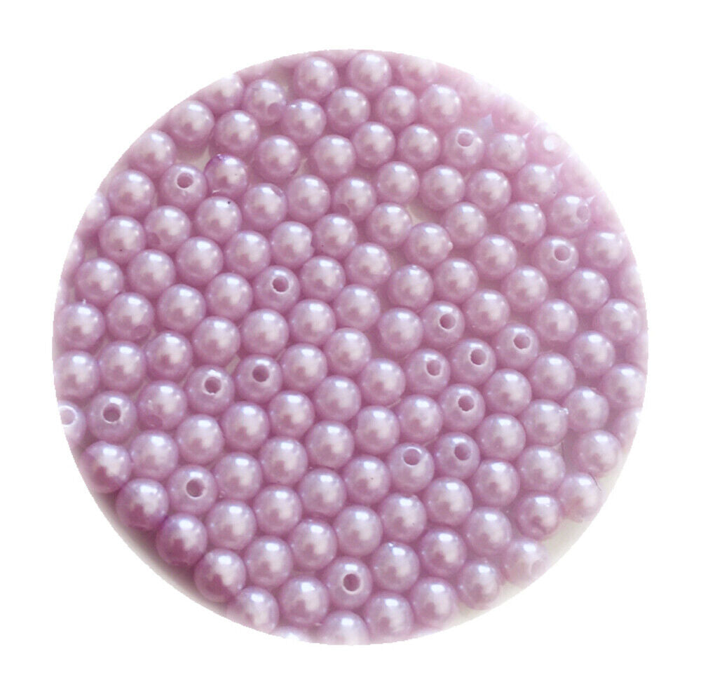 200x Acrylic 6mm Faux Pearl Beads - Choose Your Colour
