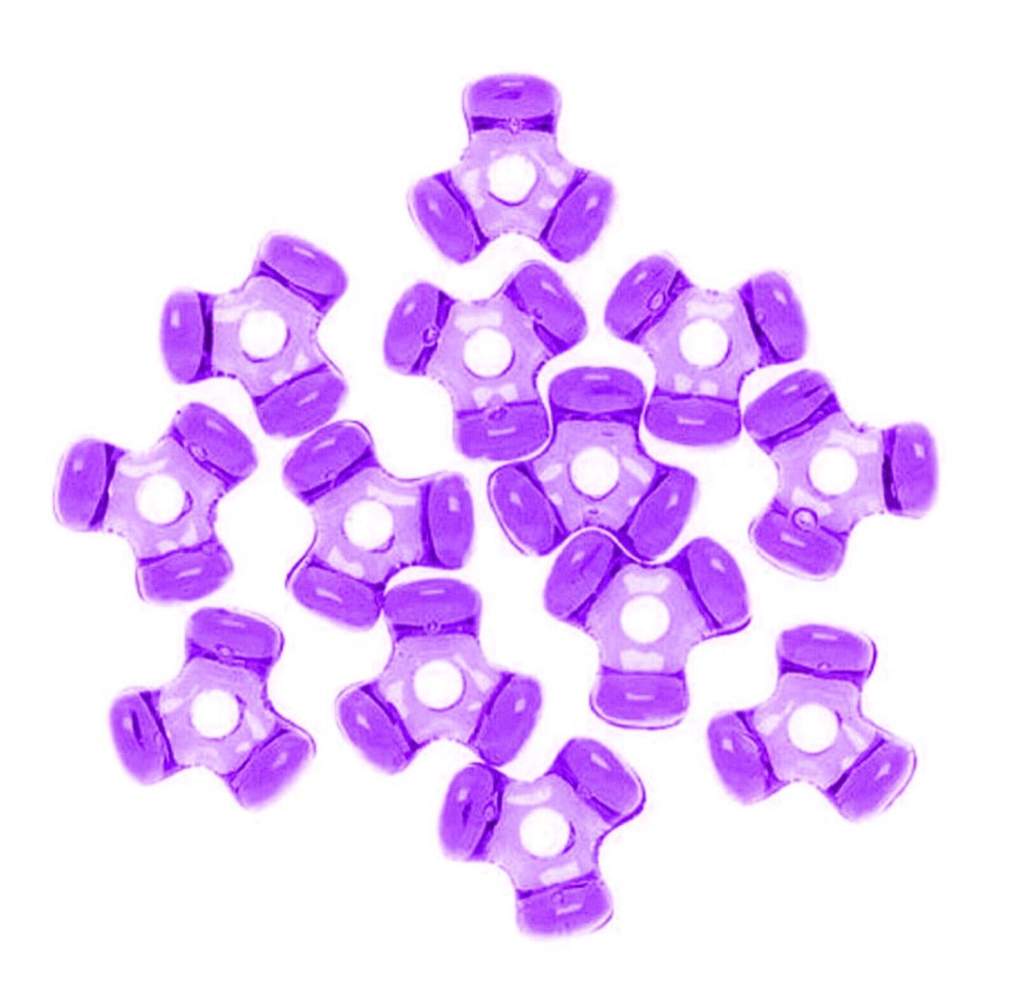 200x Mix Colour 10mm Tri-Beads for Jewellery Craft Making - Choose Your Colour