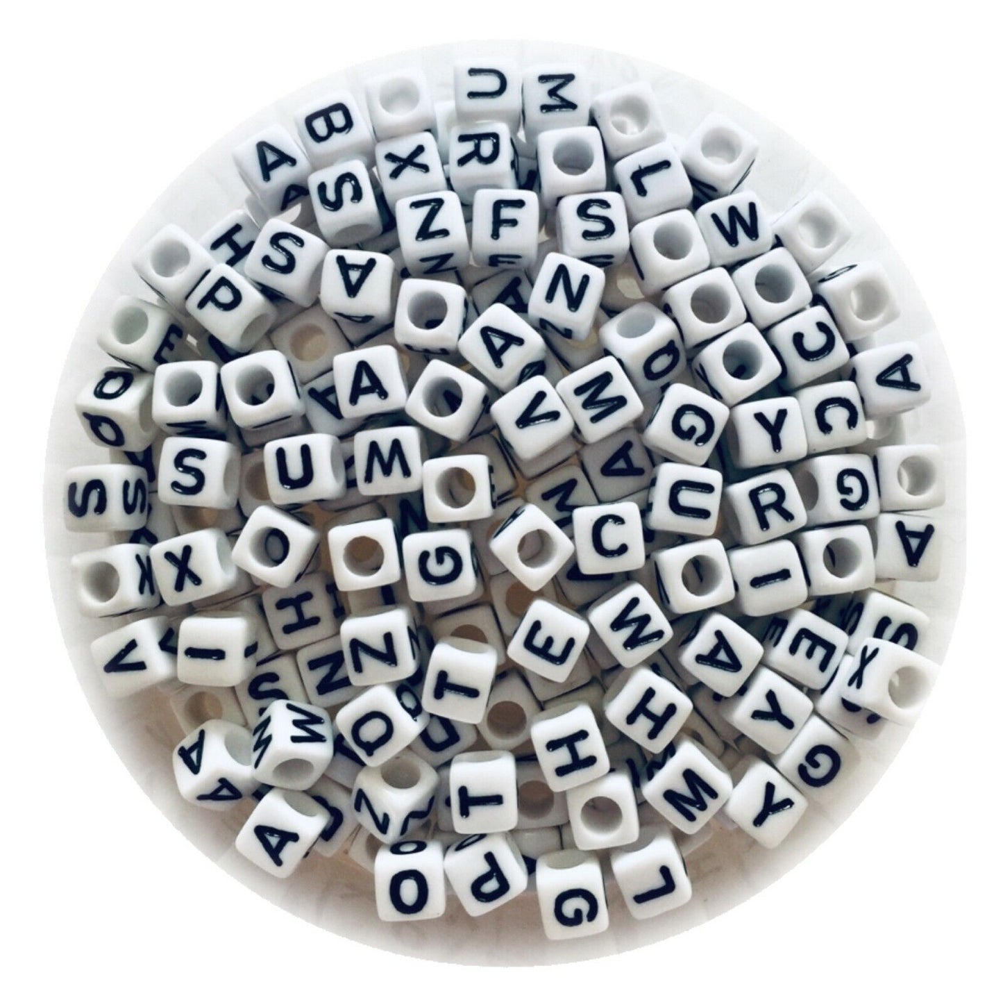 200x Cube Letter Acrylic Beads for Jewellery Making - Pick Your Colour
