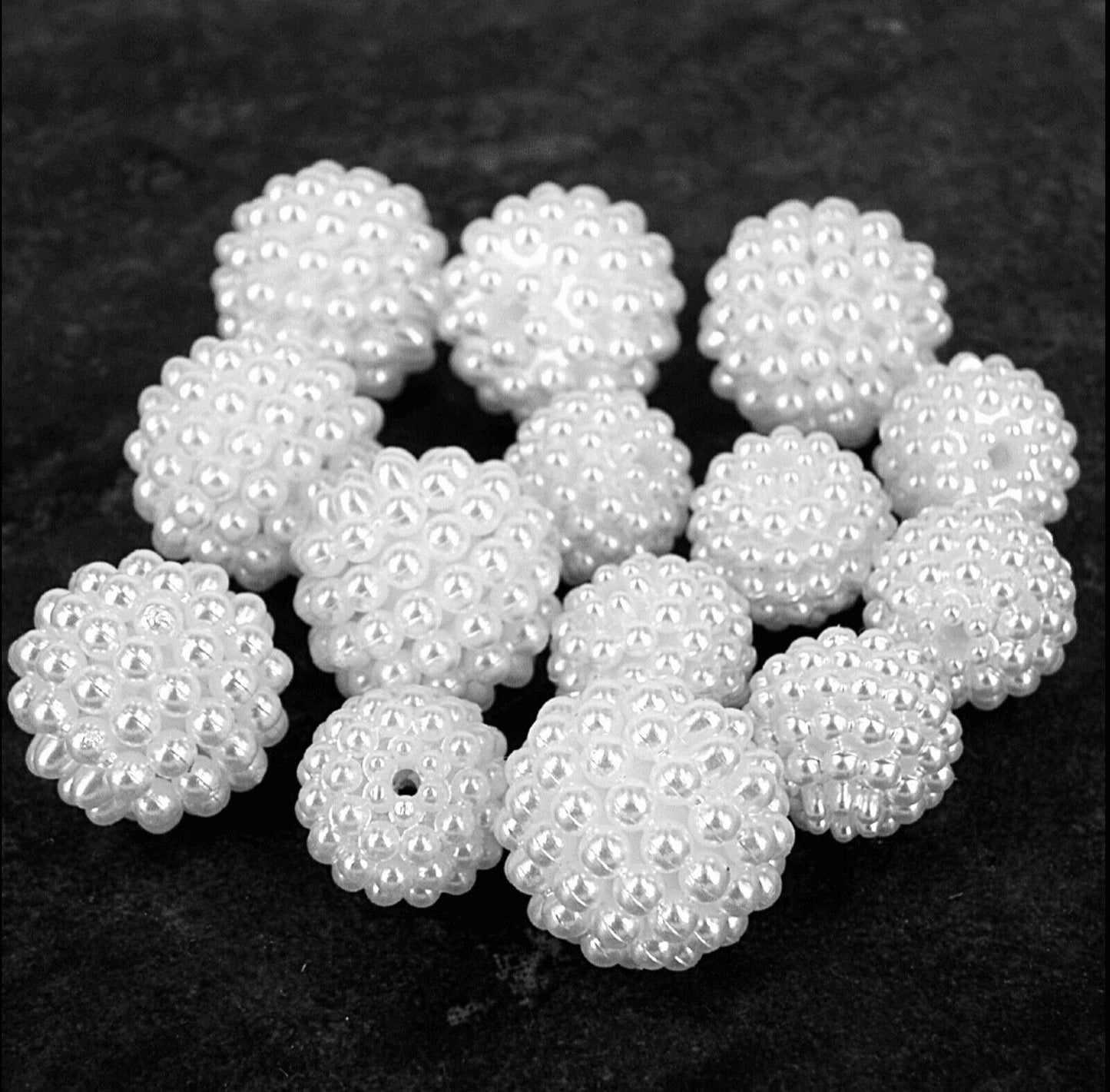 Faux Pearl Cluster Beads (8mm,12mm, 14mm) - Ivory, White or Multi Colour