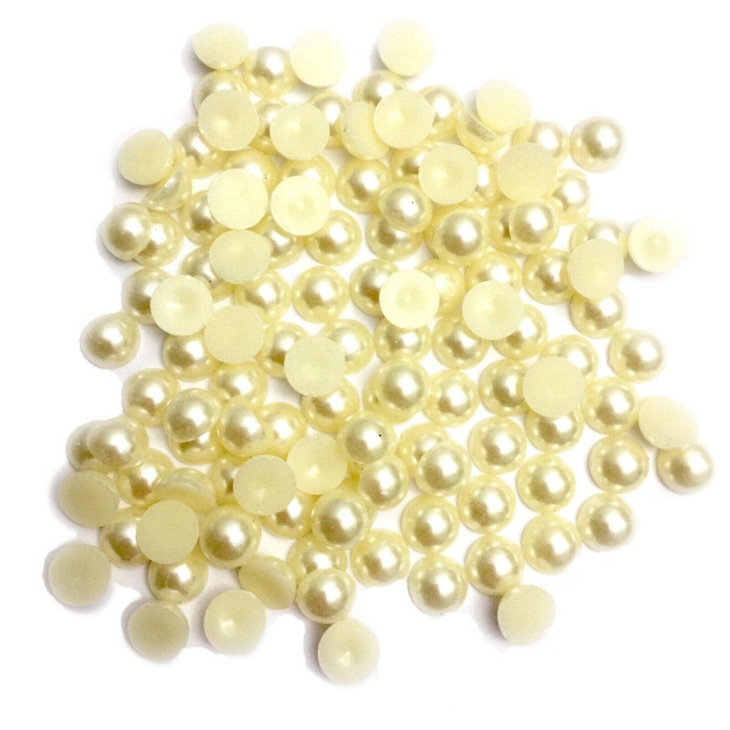 100x Half Pearl 10mm Flat-back Resin Beads - Choose Your Colour