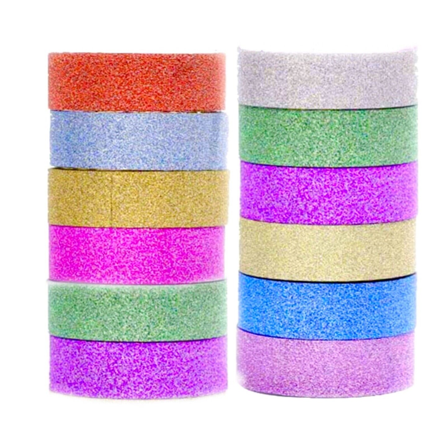 6x Roll Multi Colour 3mtrs 15mm Glitter Washi Tape - Pick Your Colour