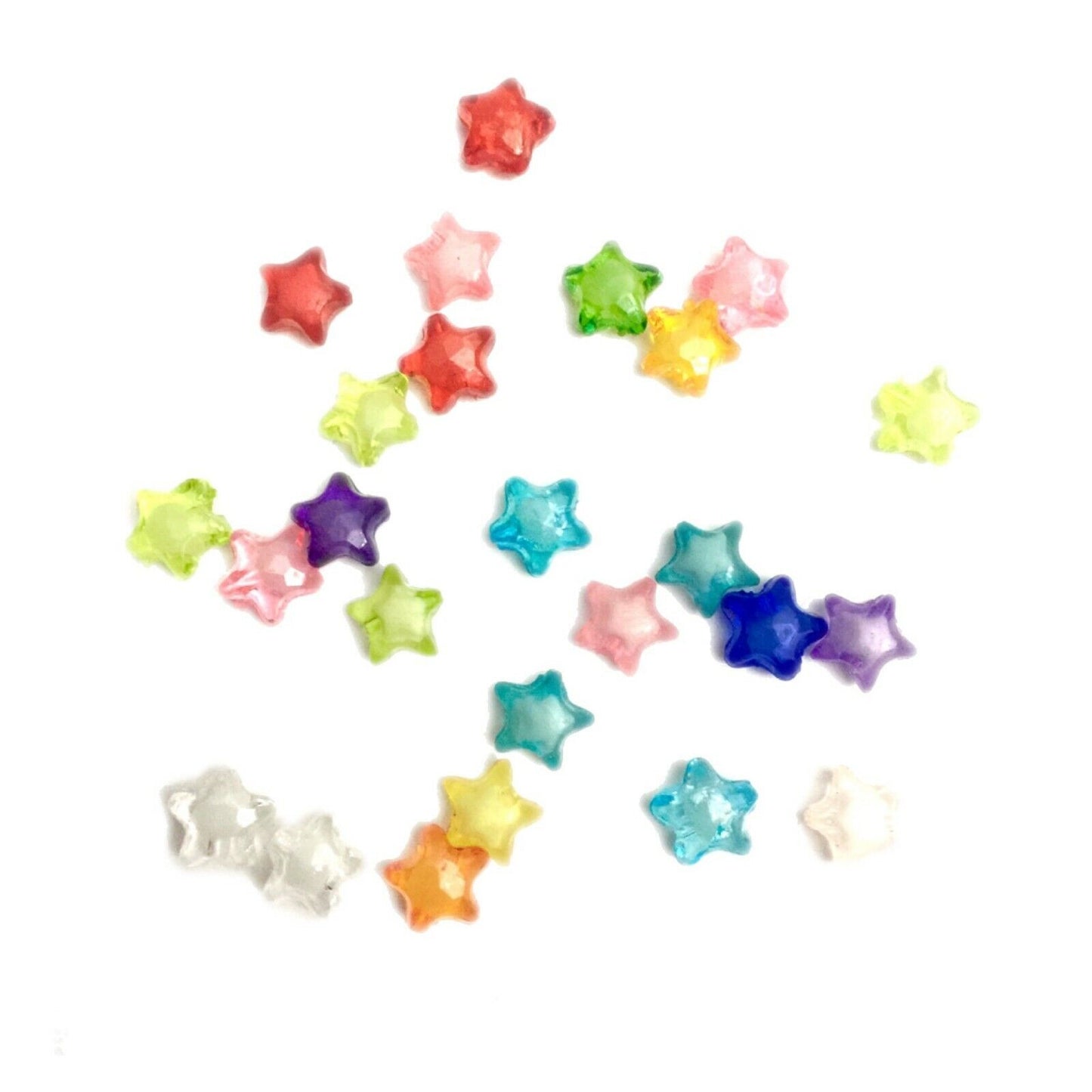 100x Mix Coloured Star Shaped Beads - Pick Your Style