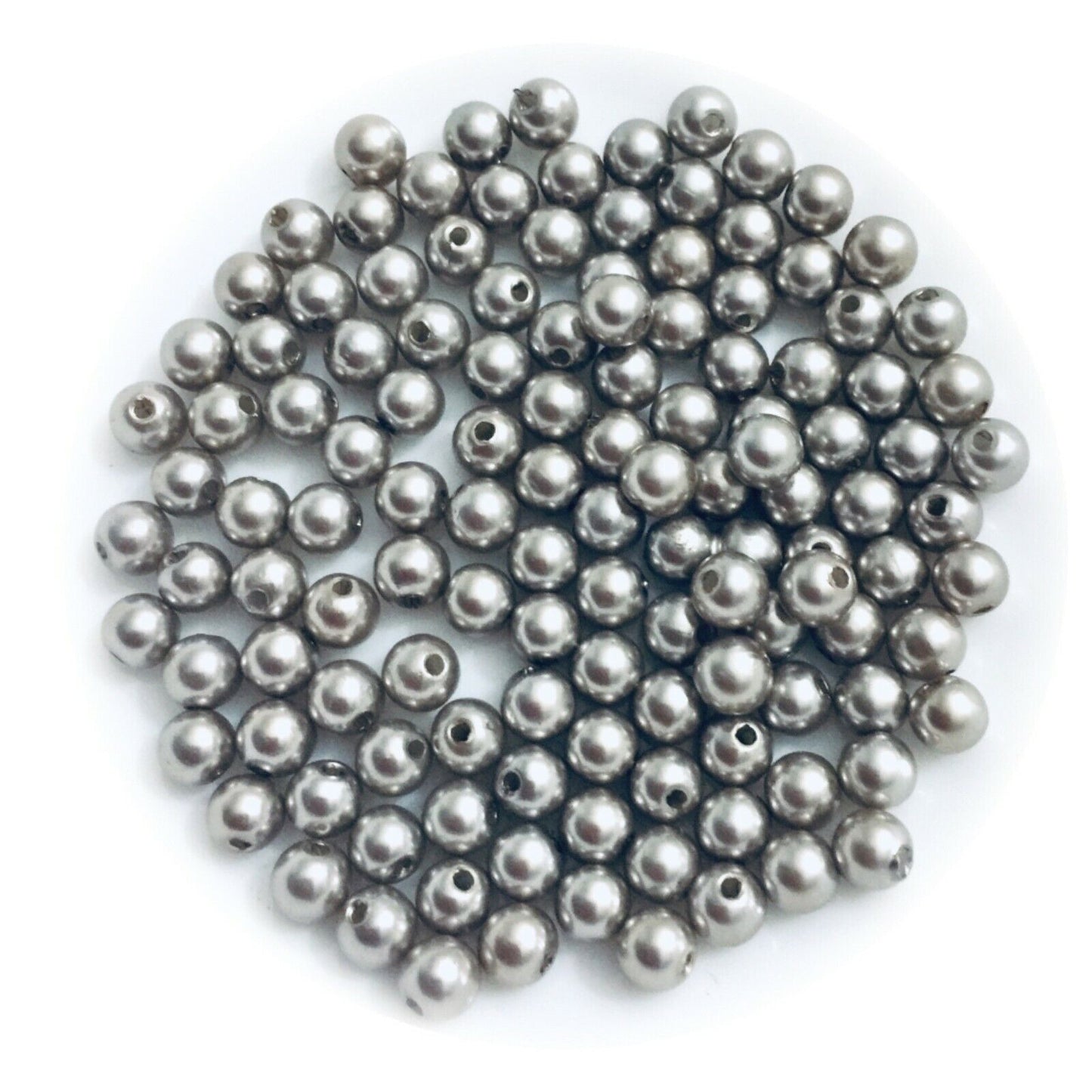 200x Silver or Gunmetal 6mm Acrylic Spacer Beads 12x7mm