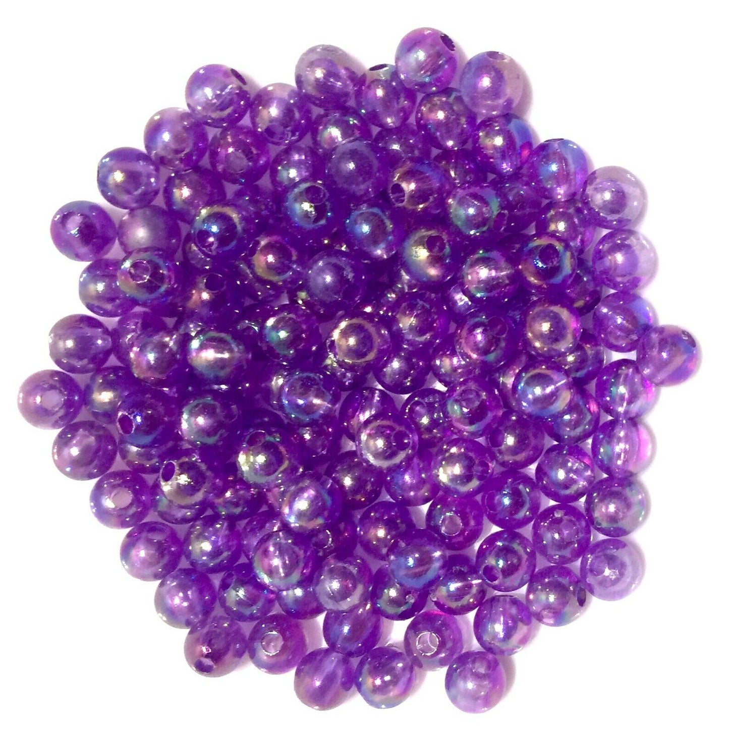100x Acrylic 8mm Iridescent Coloured Beads - Choose Your Colour