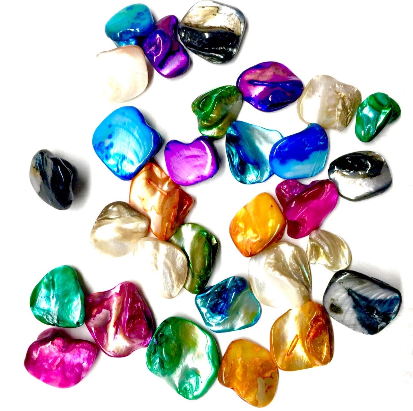 30x Mix Colour Mix Shapes Large MOP Shell 17-22mm Beads for Jewelry Crafting
