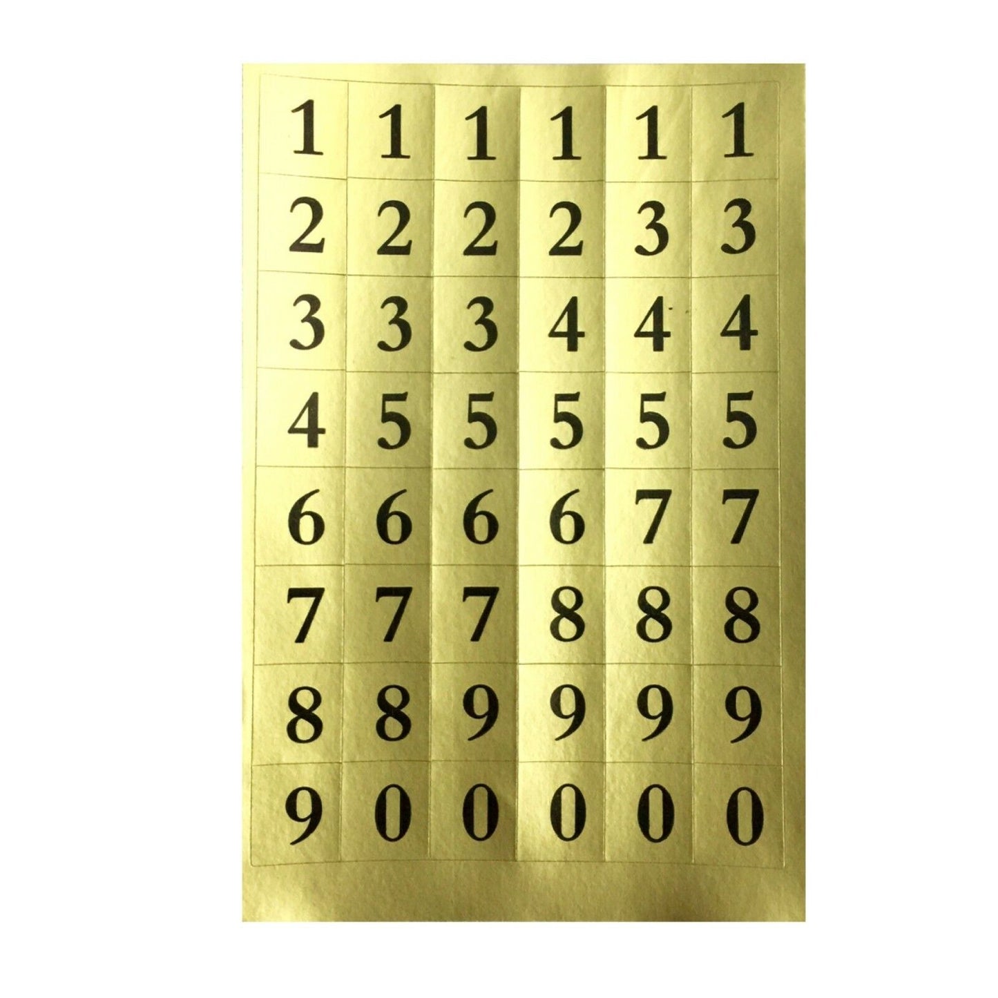 3x Letters and Numbers Gold Foil Paper Sticker