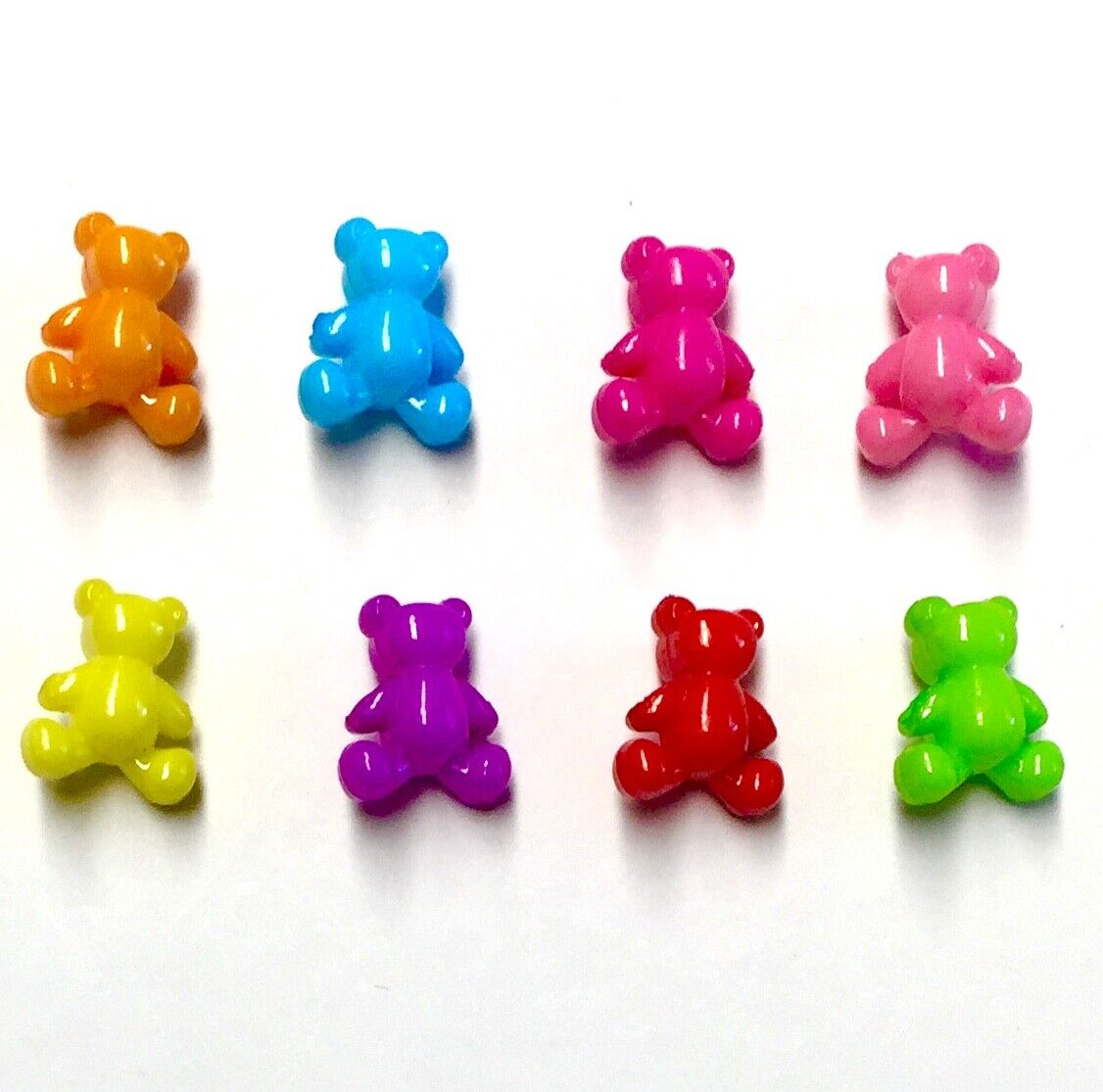 50x Mix Candy Coloured Cute Bear Design Charm13.5mm Acrylic Beads