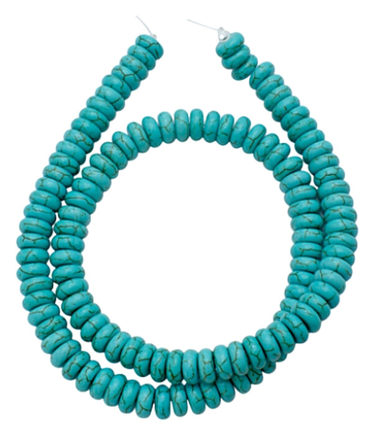 1 strand Rondelle Howlite Turquoise 8mm x3mm Beads (100 pcs)