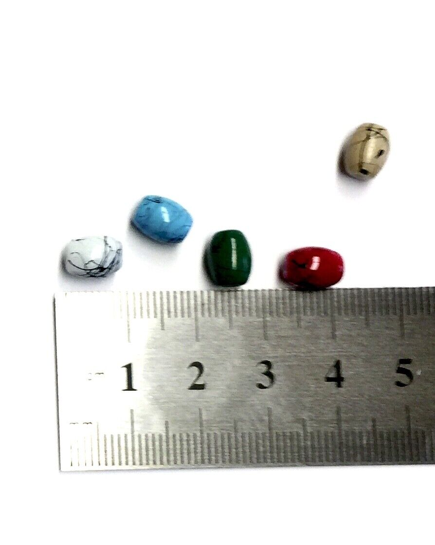 100pcs Oval Multicolour 8mmx6mm Printed Drawbench Glass Beads Jewelry Making