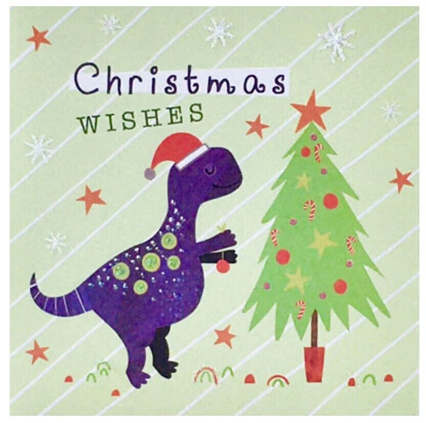 Pack of 12 Sparkly Glitter Christmas Note Cards with Envelope 9.5cm x 9.5cm