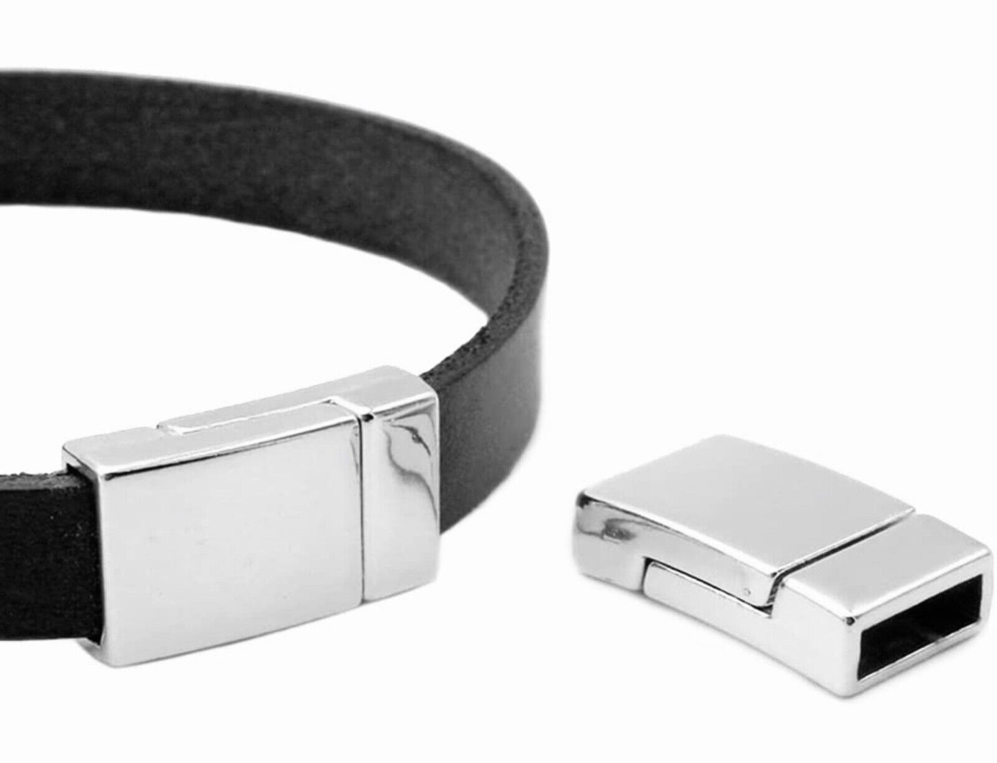 1 pc Stainless Steel Magnetic Flat Strips Bracelet Connector 21mm x 12mm x 6mm