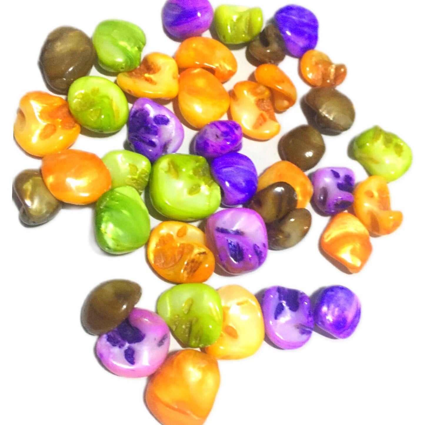 30x Mix Colour Mix Shapes Large Smooth Edges MOP Shell 12mm to 22mm Loose Beads