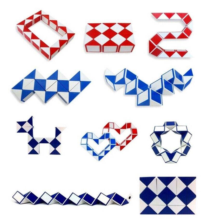 4x Mini Snake Magic Cube Puzzle Toy Stocking Fillers Party Favours